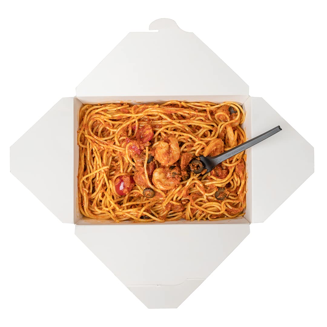 Eco-Friendly 6.5 Inch Compostable Forks - 250 Individually Wrapped Plant-Based Disposable Cutlery | BPI-Certified Black CPLA Plastic Utensils for Hot & Cold Foods | Perfect for Restaurants, Catering, Picnics & Outdoor Events