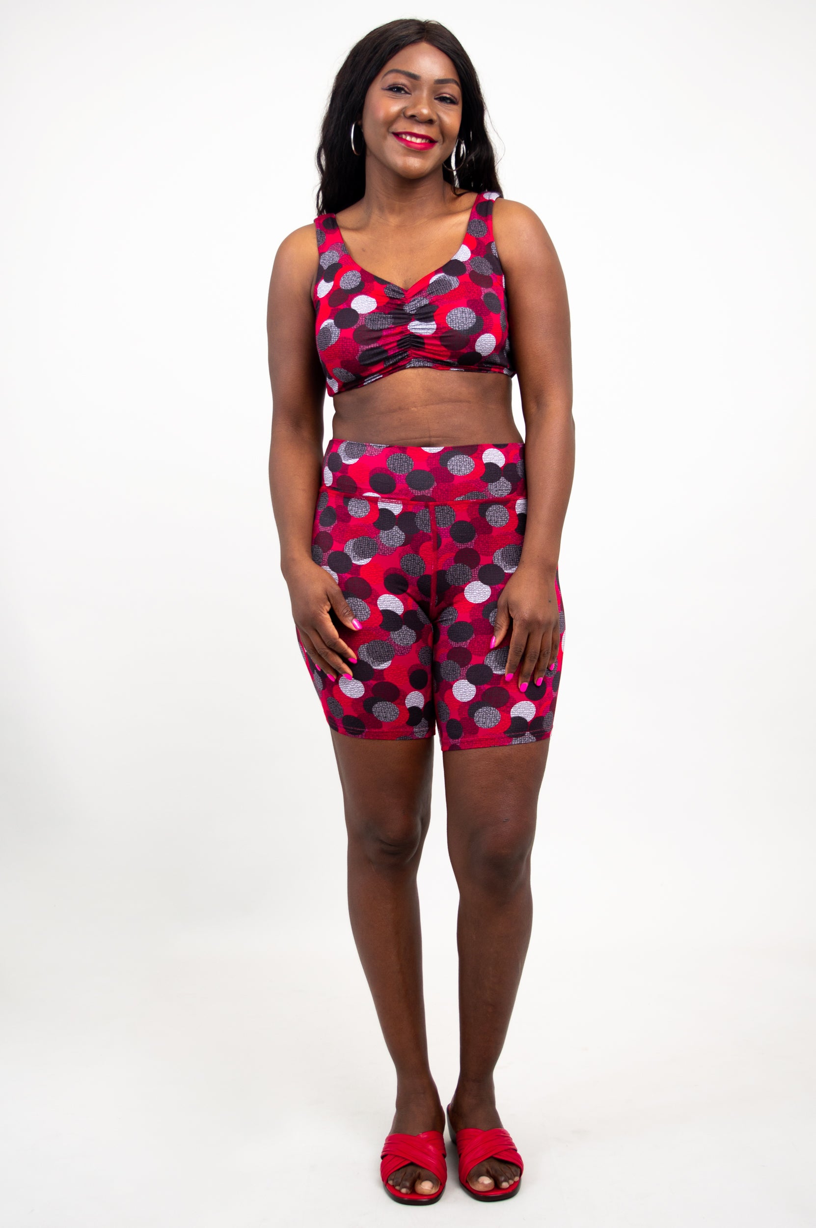 Stylish Clipper Top with Polka Dance Print - Breathable Bamboo Fabric for Women's Casual Wear | Perfect for Summer Outfits, Beach Trips, and Dance Performances