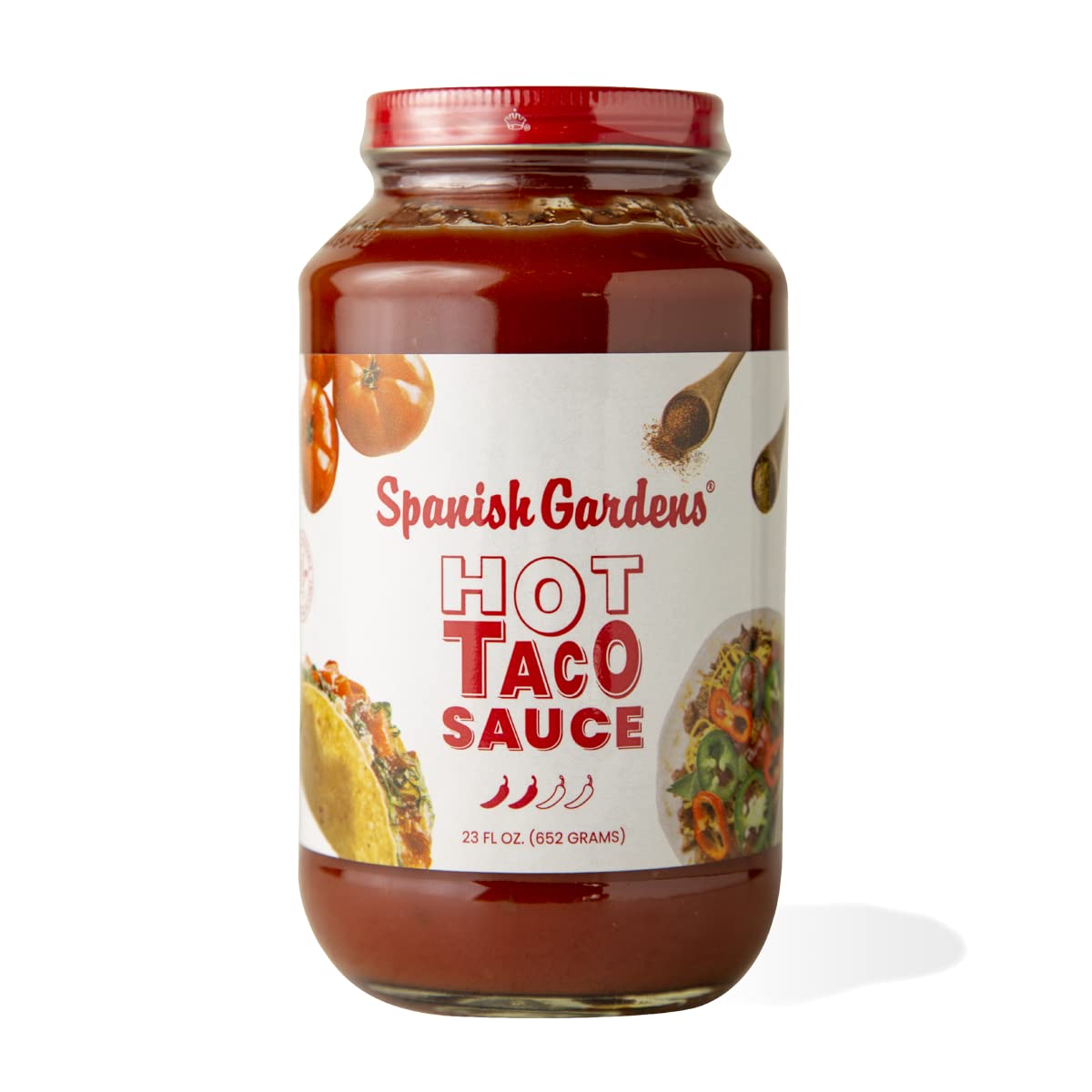 Authentic Mexican Hot Taco Sauce (6 Pack) - Spicy Tex-Mex Sauce Made with Original Family Recipe - 23 oz Bottles - Perfect for Tacos, Burritos, Nachos & Mexican Food Lovers