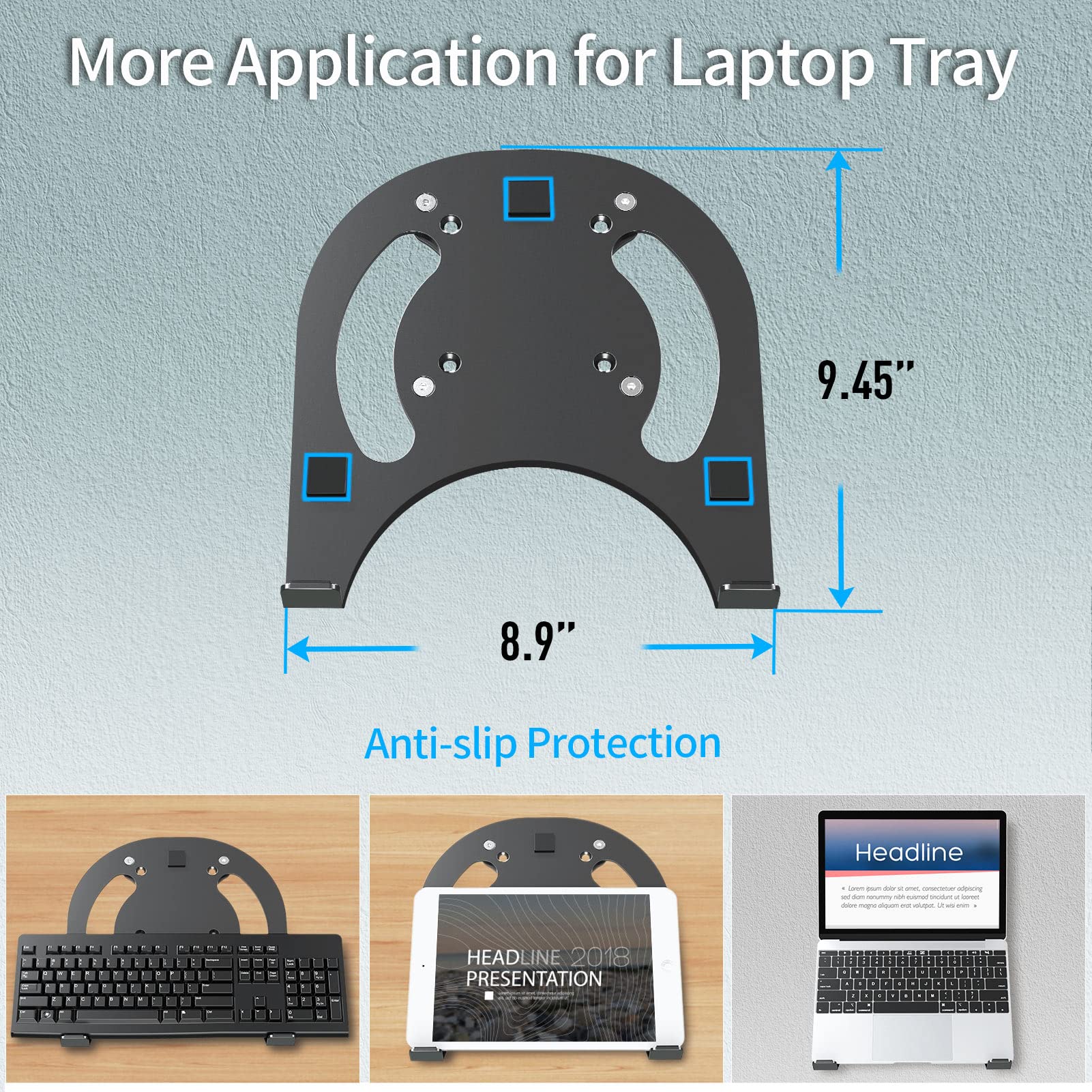 MOUNTUP Dual Monitor and Laptop Mount Stand - Gas Spring Monitor Arm for 2 Screens up to 27