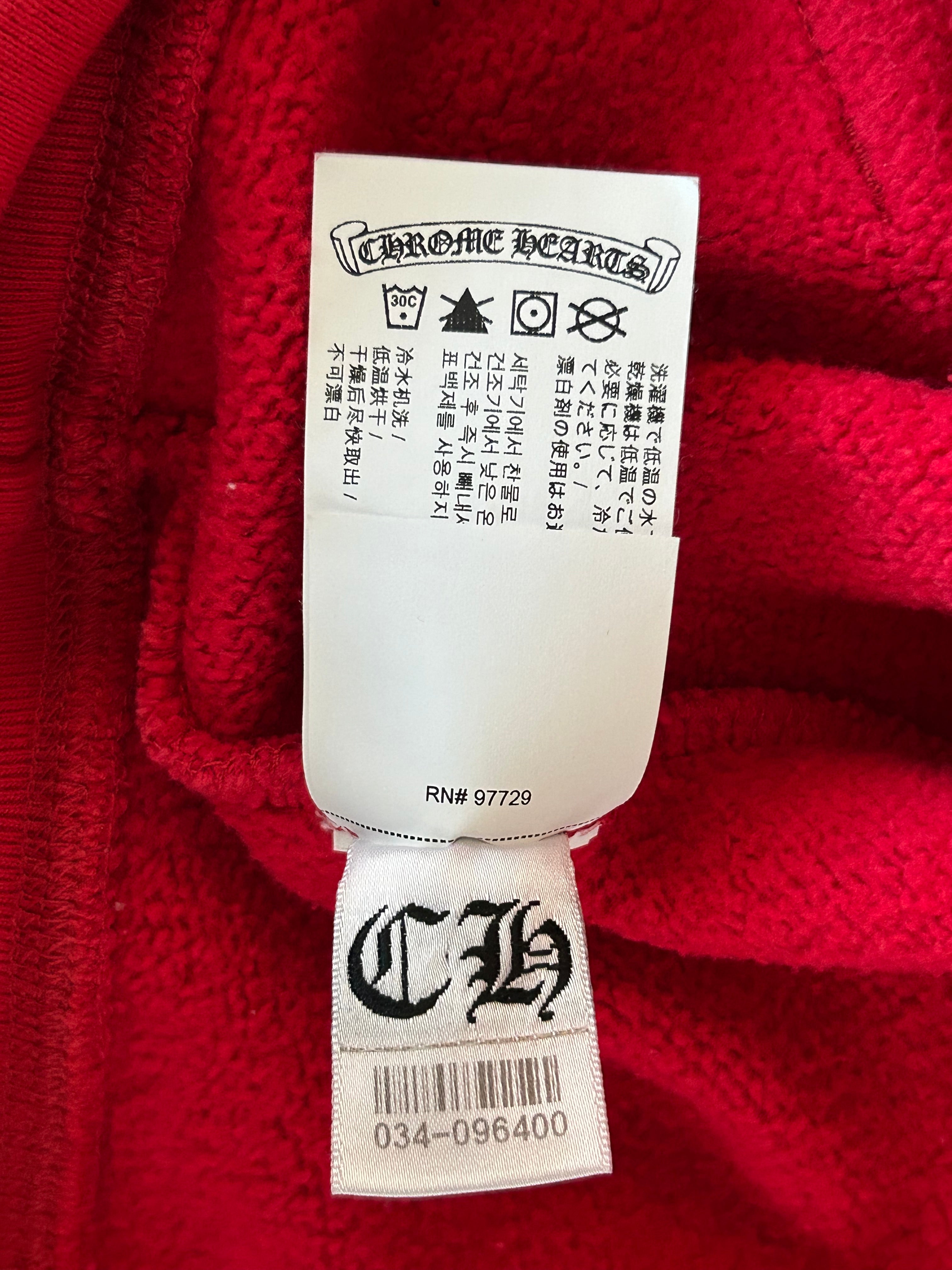 Chrome Hearts Red & White Triple Cross Embroidered Quarter Zip Pullover Sweater | Stylish Casual Wear for Men & Women | Perfect for Streetwear, Outings & Fashion Events