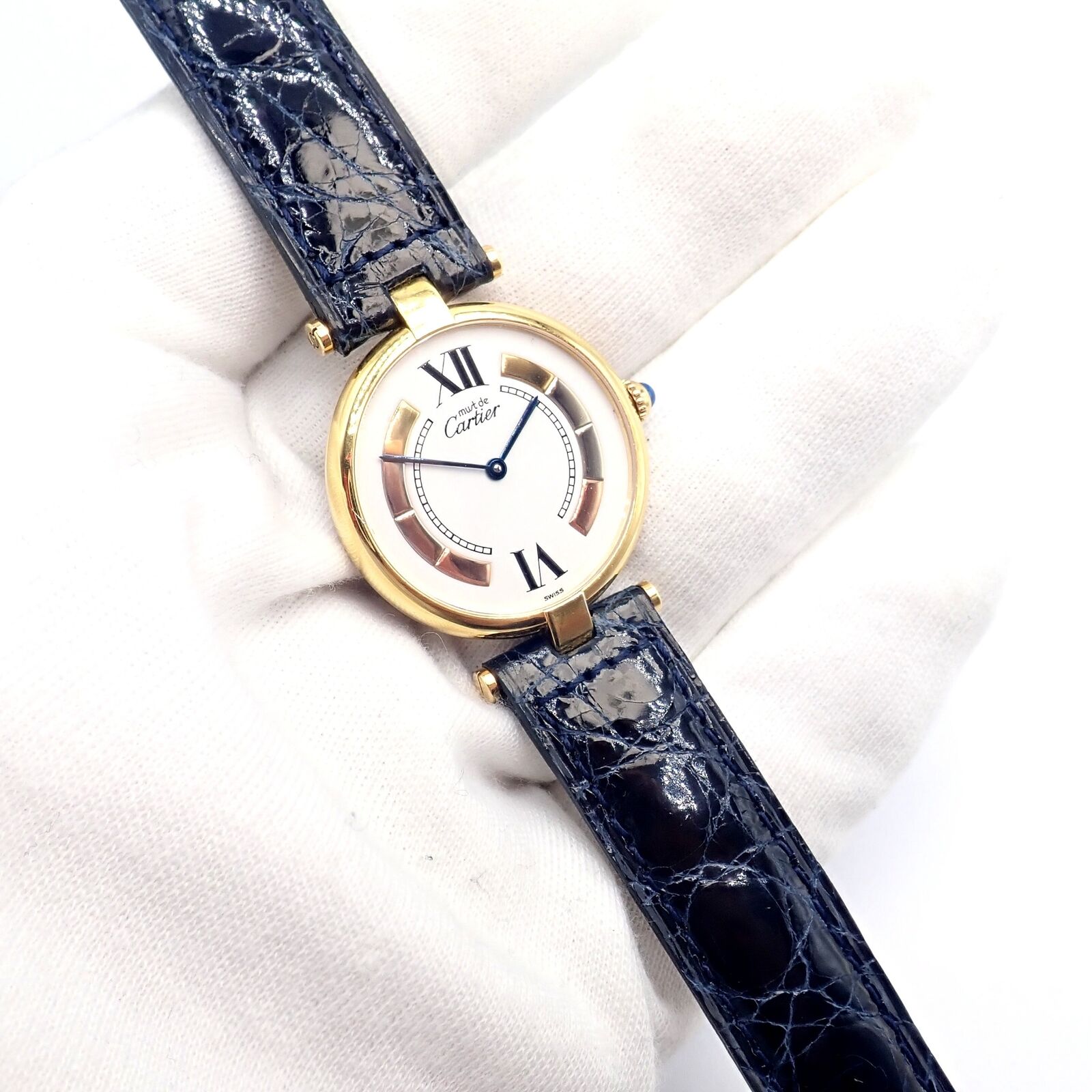 Cartier Must De Silver 925 Vermeil Round Quartz Watch 30mm - Luxury Women's Timepiece for Business & Evening Events