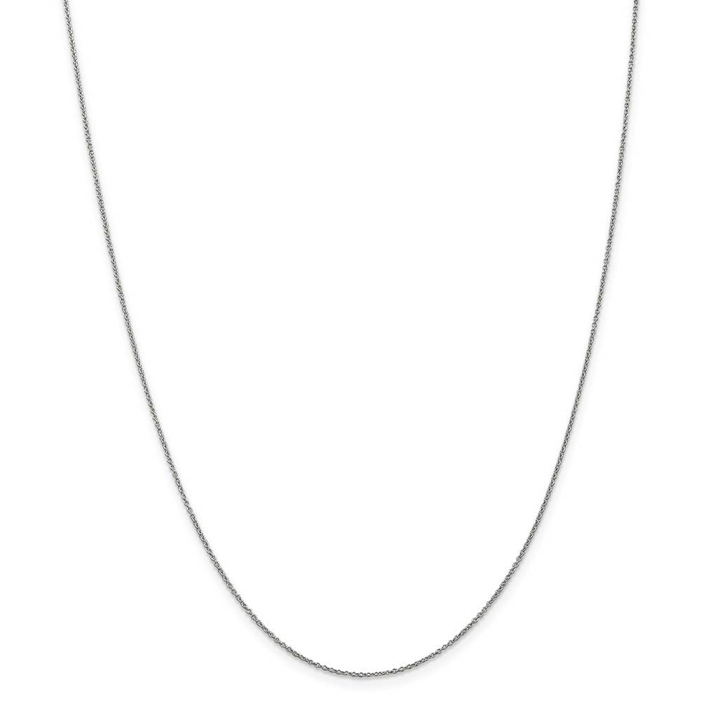 The Black Bow 0.9mm 14k White Gold Solid Round Cable Chain Necklace - Perfect for Everyday Elegance & Special Occasions