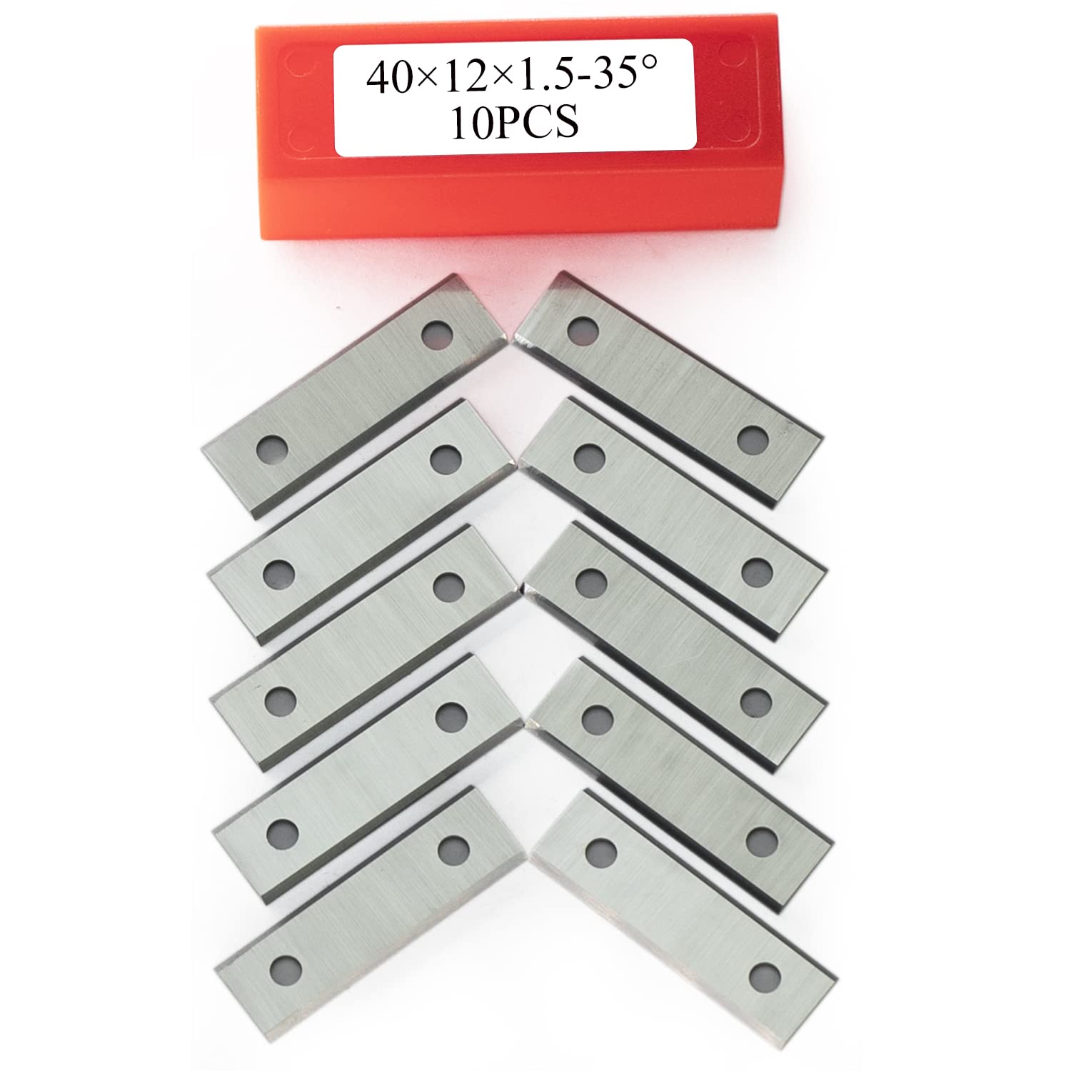 40mm Square Carbide Inserts Blades - 10pcs for Flush Trim Router Bits & Woodworking Spiral Planers - 40×12×1.5mm-35° Replaceable Cutting Knives - Perfect for Cabinet Making, Door Trimming, and Precision Woodworking Projects