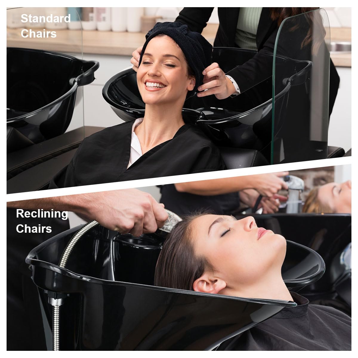 Portable Shampoo Bowl with Electric Pump - Adjustable Height Salon Sink with 2 Buckets & Drain Hoses - Perfect for Home Hair Washing, Mobile Stylists & Beauty Professionals