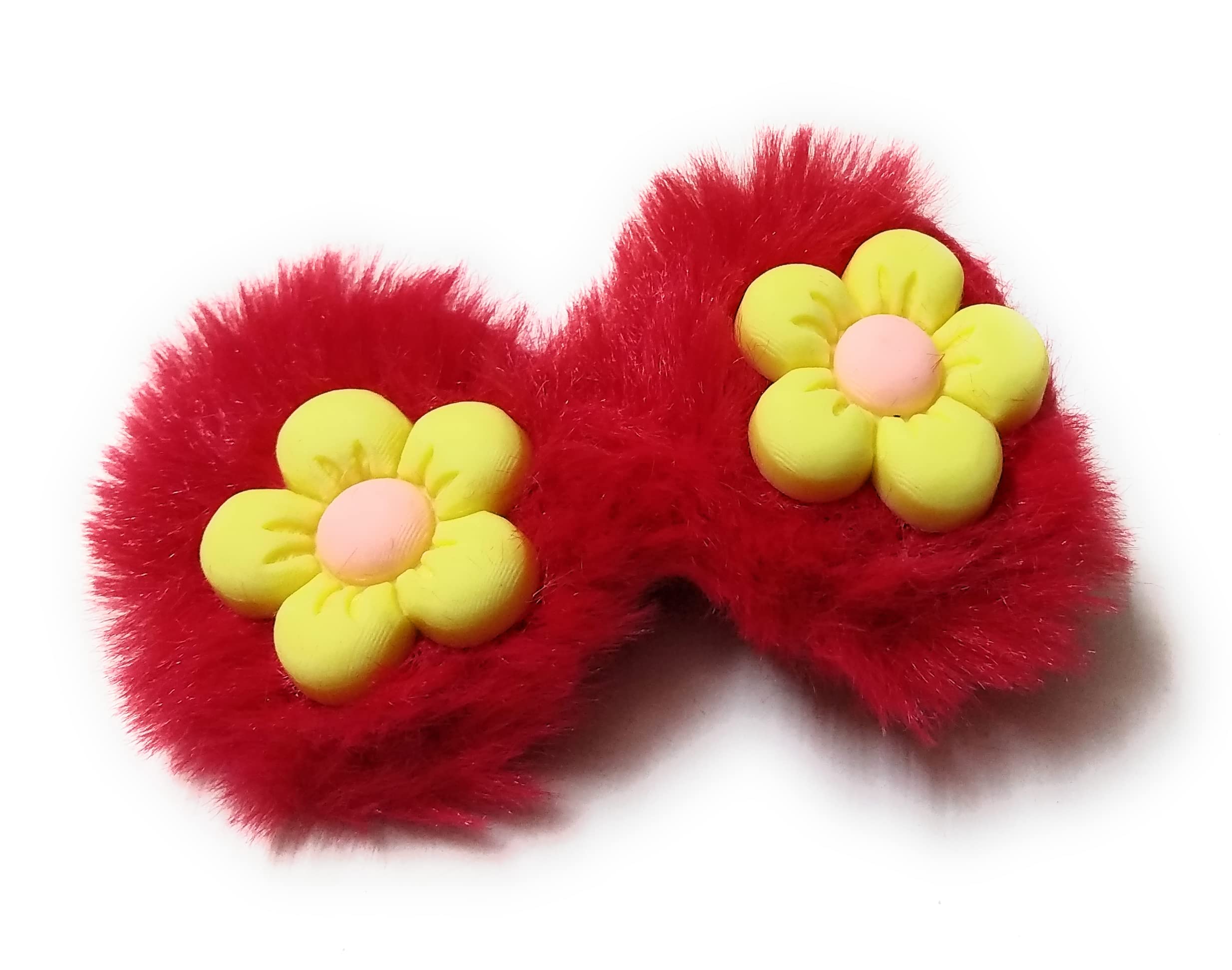 Adorable Furry Bow Hair Clips for Baby Girls & Kids - 6-Piece Set | Soft Hair Accessories for Toddlers, Infants & Children | Perfect for Parties, School & Daily Wear
