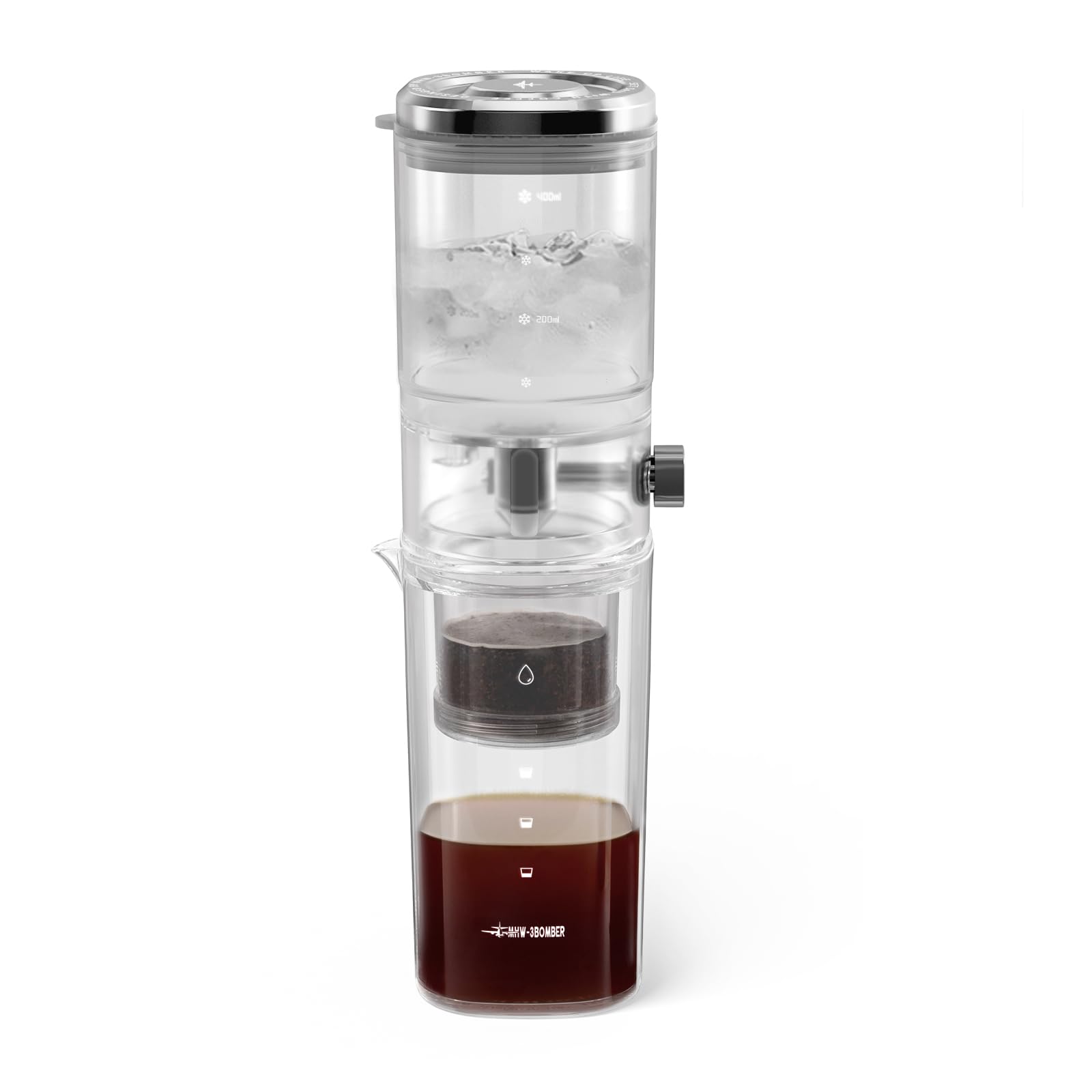 Premium MHW-3BOMBER Cold Brew Coffee Maker - Glass Pitcher with Precision Drip System for Smooth Iced Coffee | Perfect for Home, Office & Outdoor Use | Model ID6135-OS