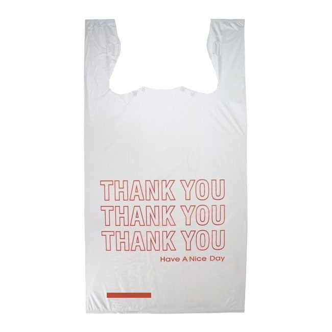 Thank You T-Shirt Bags 11.5 x 6.5 x 21 Inches - Pack of 100 Bulk Gift Bags for Retail Shopping, Apparel Packaging & Party Favors