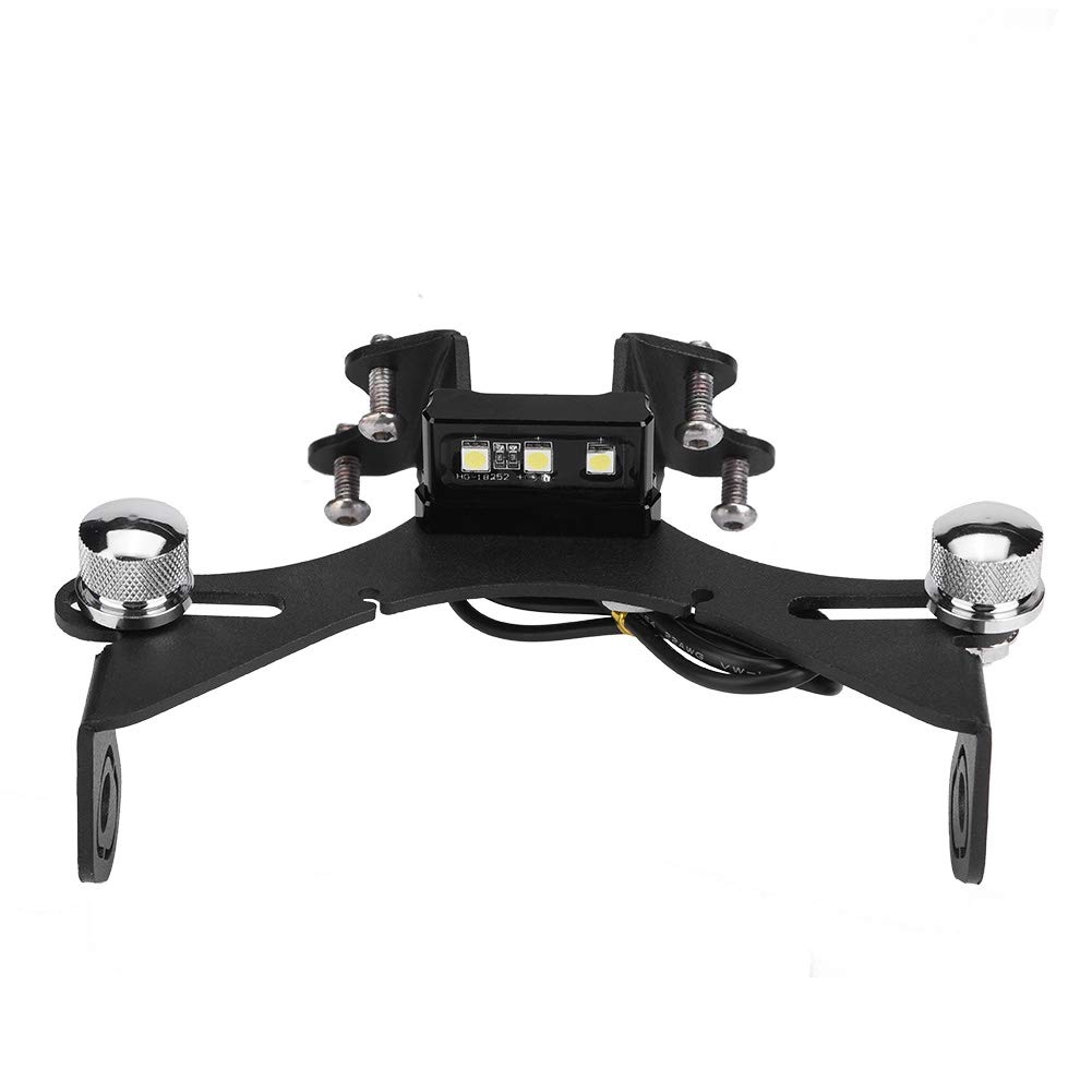 Aluminum Alloy Motorcycle License Plate Holder Bracket with LED Light - Universal Tail Tidy Fender Eliminator for Yamaha MT-09 & Other Bikes | Perfect for Street Legal Compliance & Custom Bike Builds