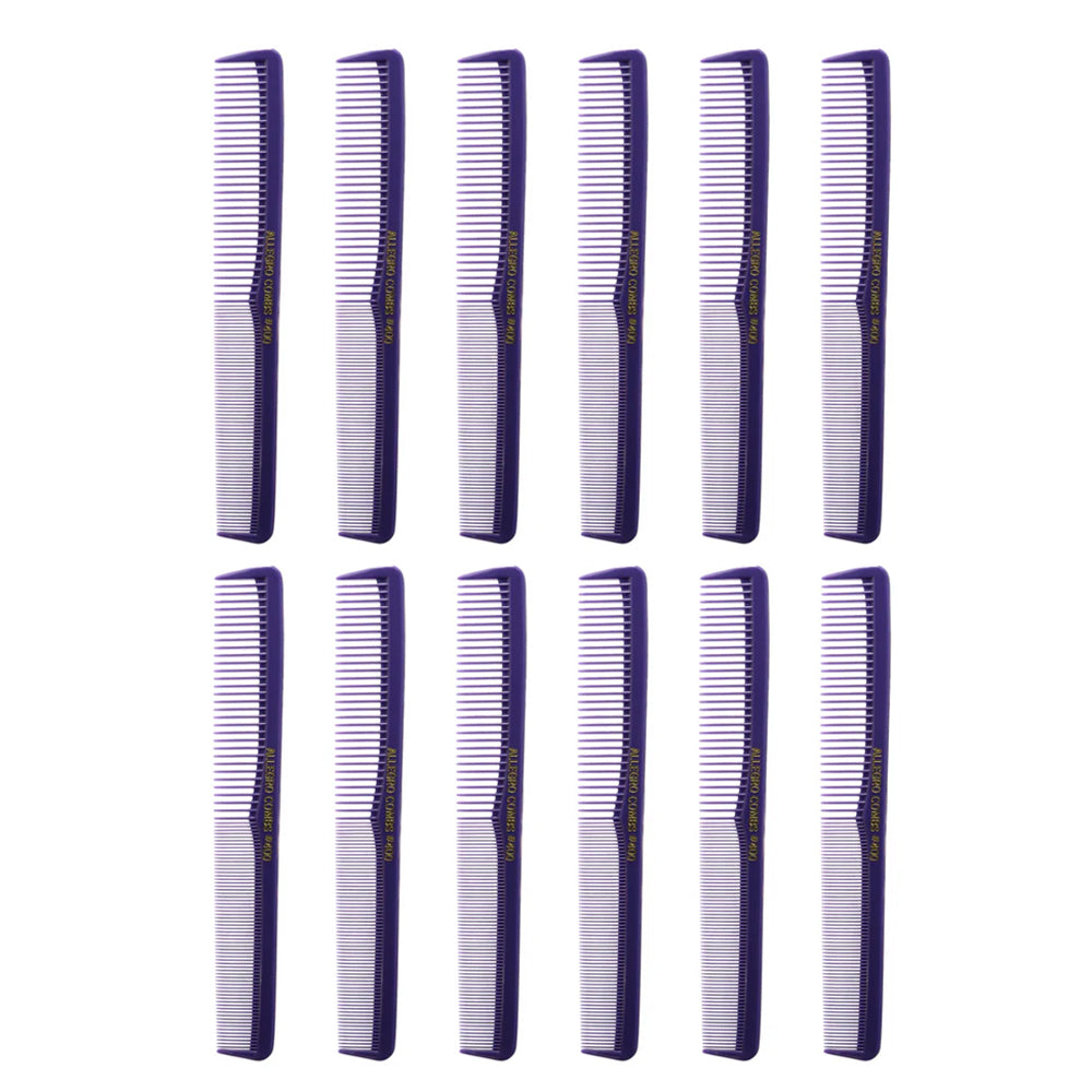 Professional Allegro #400 Barber Combs for Hair Cutting & Styling - 12 Pack All-Purpose Hairdressing Tools | Perfect for Salons, Home Haircuts & Beard Grooming