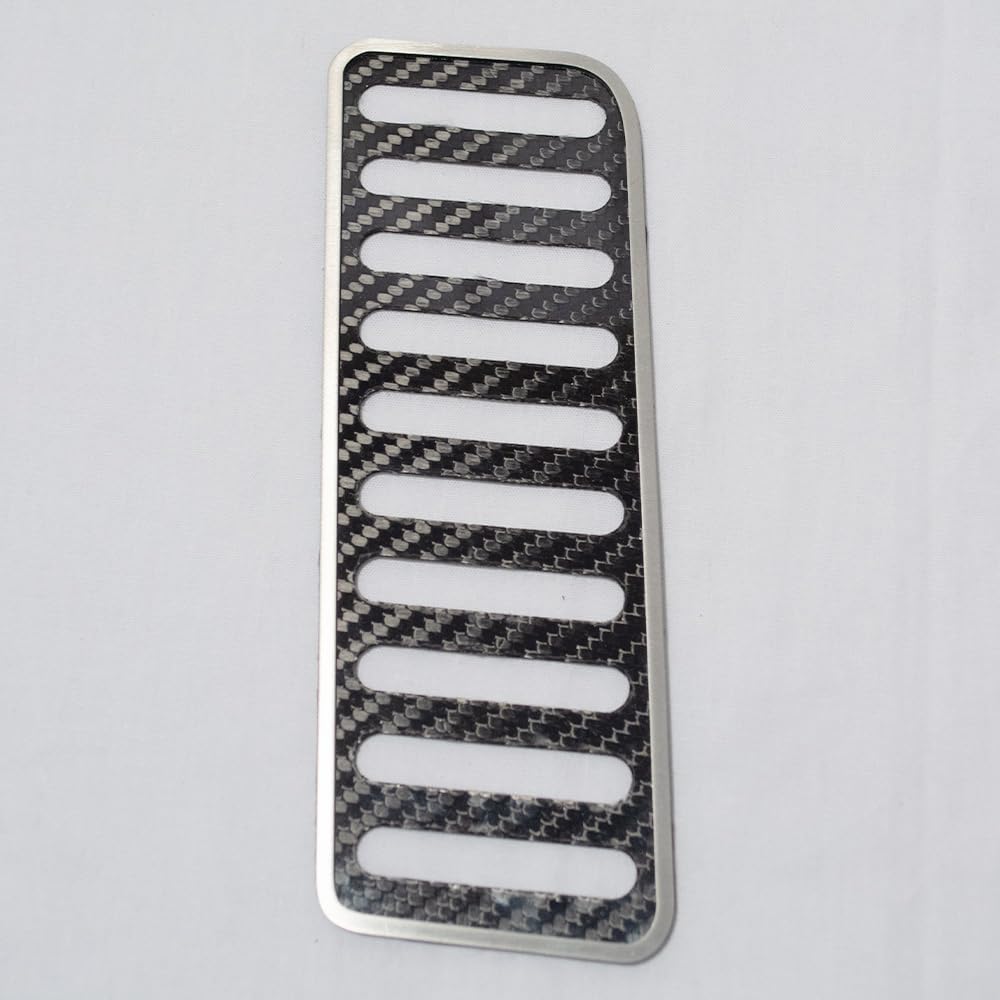 2015-2020 Mustang Dead Pedal Trim Plate - Carbon Fiber & Stainless Steel for Car Interior Upgrade