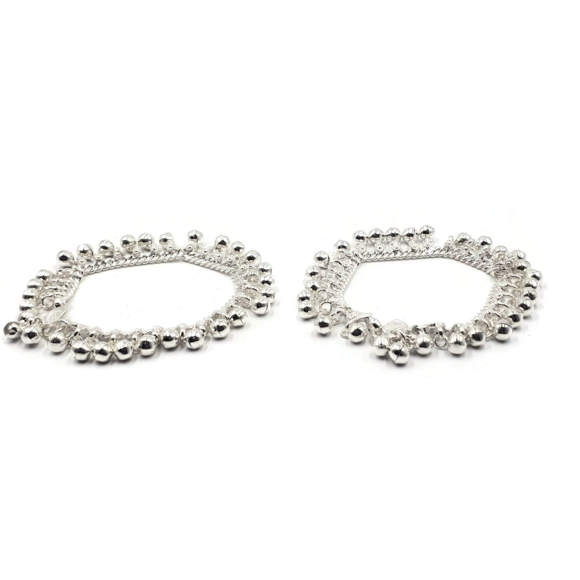 700 Silver Traditional Bell Anklet for Women - Handcrafted Adjustable Ankle Bracelet with Charming Bells | Perfect for Boho Fashion, Yoga, Meditation & Festival Accessories