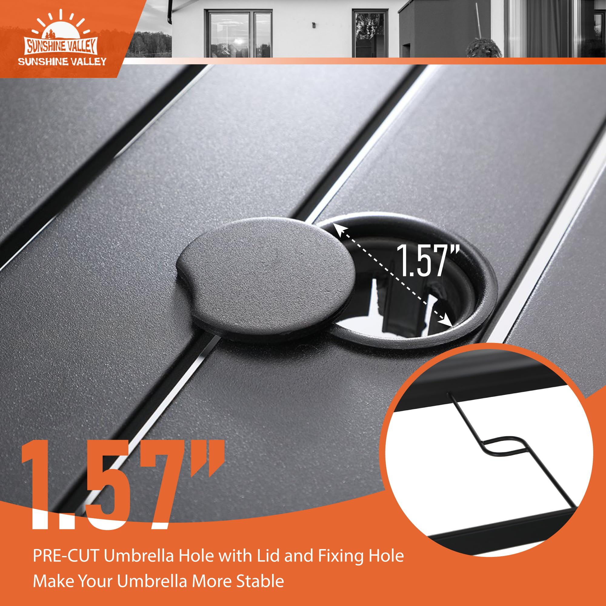 5-Piece Metal Outdoor Dining Set for 4 - Square Patio Table (1.57
