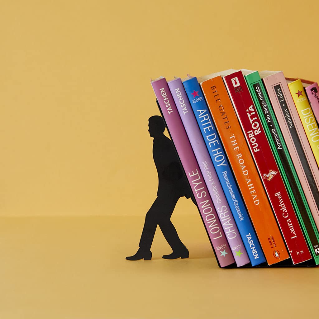 Sturdy Bookends for Heavy Books - Decorative Book Holder for Shelves, Office & Home Library Organization