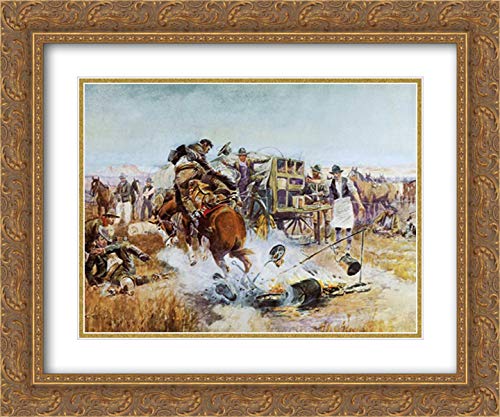 Gold Ornate Wood Frame with Double Matting