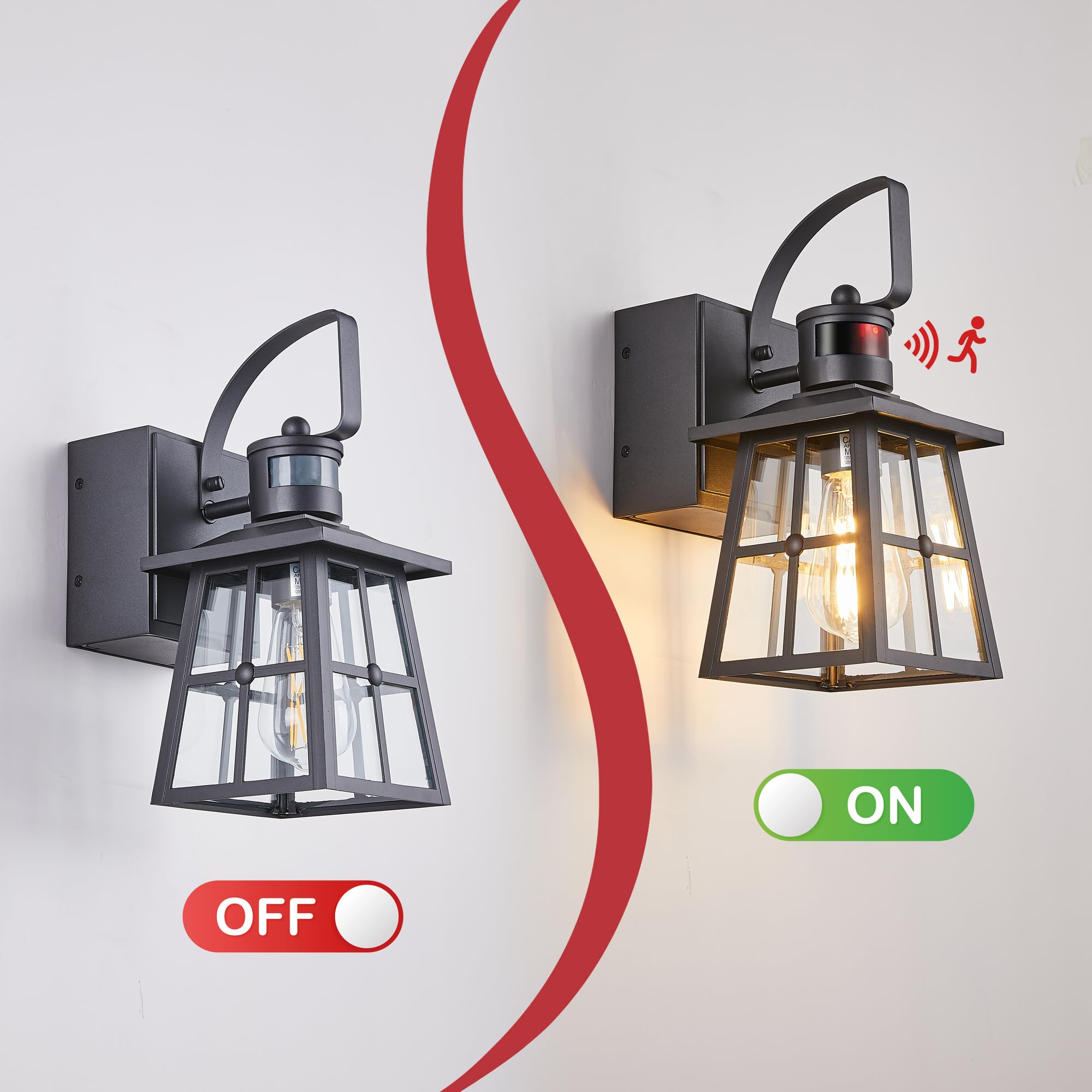 Dusk to Dawn Outdoor Wall Light with GFCI Outlet - 3 Lighting Modes, Waterproof & Anti-Rust Exterior Sconce - Perfect for Front Door, Patio, Garage, and Entryway Lighting