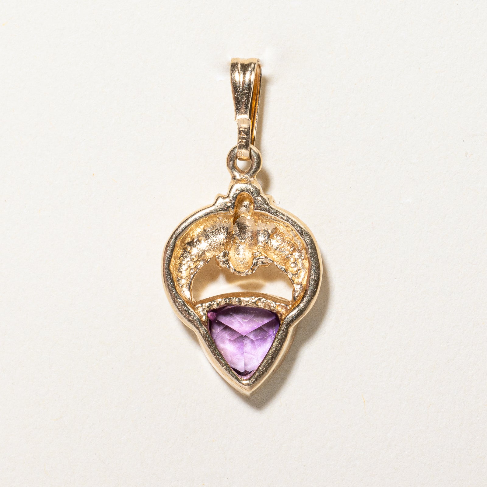 1.00ct Trilliant Cut Amethyst Drop Pendant Necklace for Women - Elegant Purple Gemstone Jewelry Gift for Birthday, Anniversary & Special Occasions