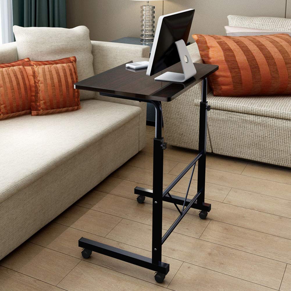 Adjustable Rolling Bedside Table with Wheels - Portable Overbed Tray for Snacks, Medical Use & Laptop Workstation - Mobile Food Desk & Notebook Cart (60x40cm) - Perfect for Hospital, Home & Office Use