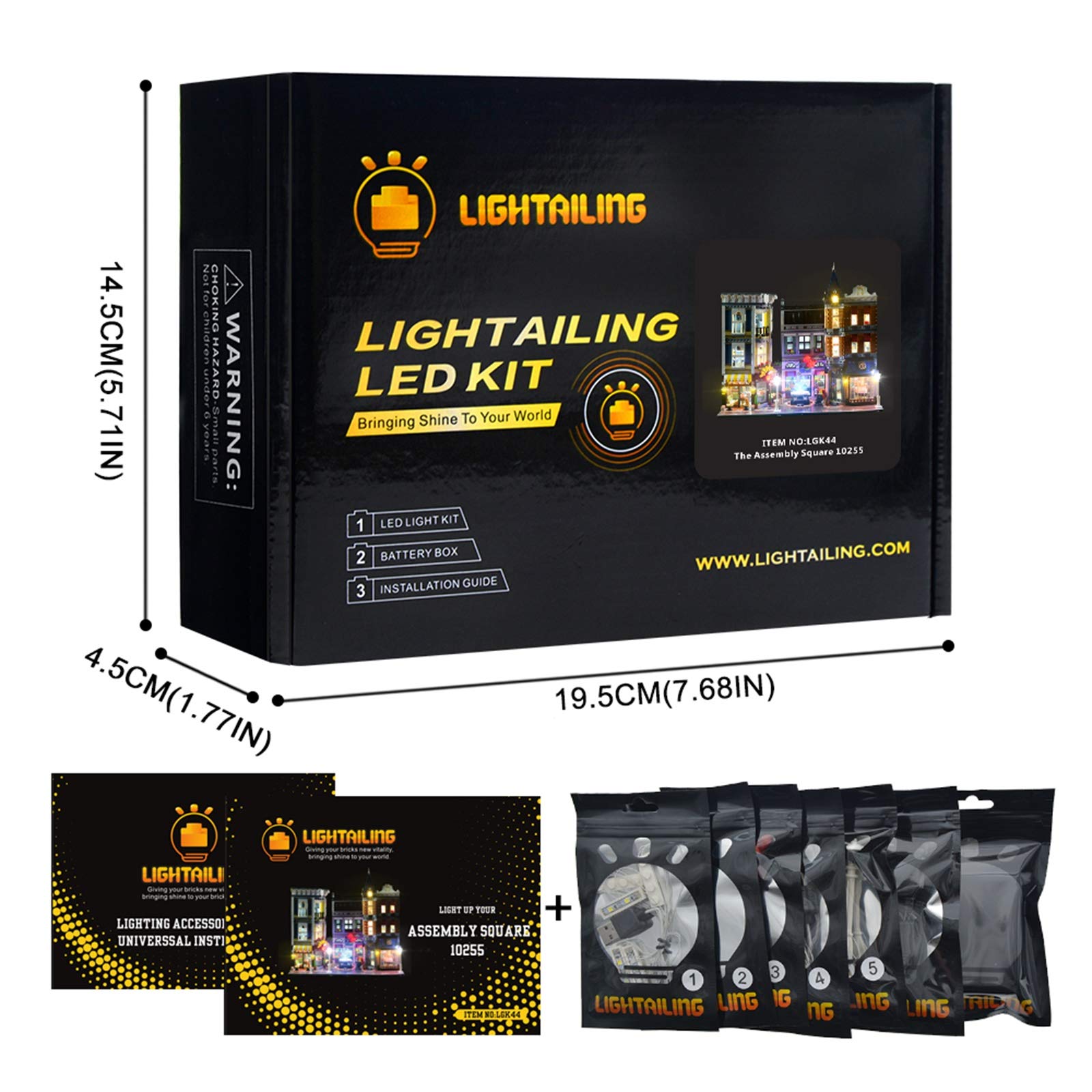 LIGHTAILING LED Light Kit for LEGO 10255 Assembly Square Building Blocks - Compatible with Modular Buildings (Model Not Included) - Perfect for Home Decoration, Gift Giving & DIY Projects