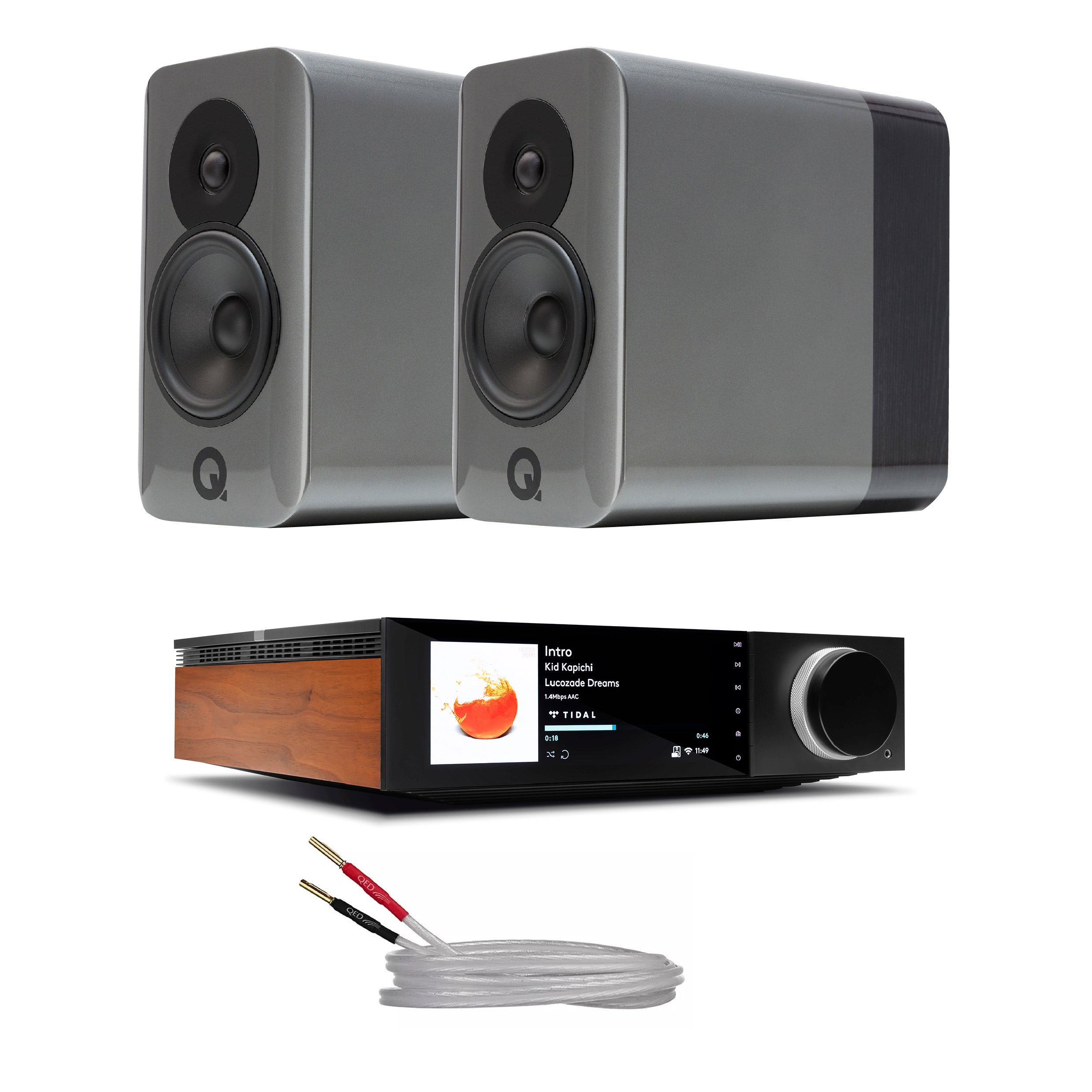 Q Acoustics Concept 300 Premium Bookshelf Speakers & Integrated Amplifier Bundle - HiFi Home Audio System for Living Room, Home Theater & Music Listening