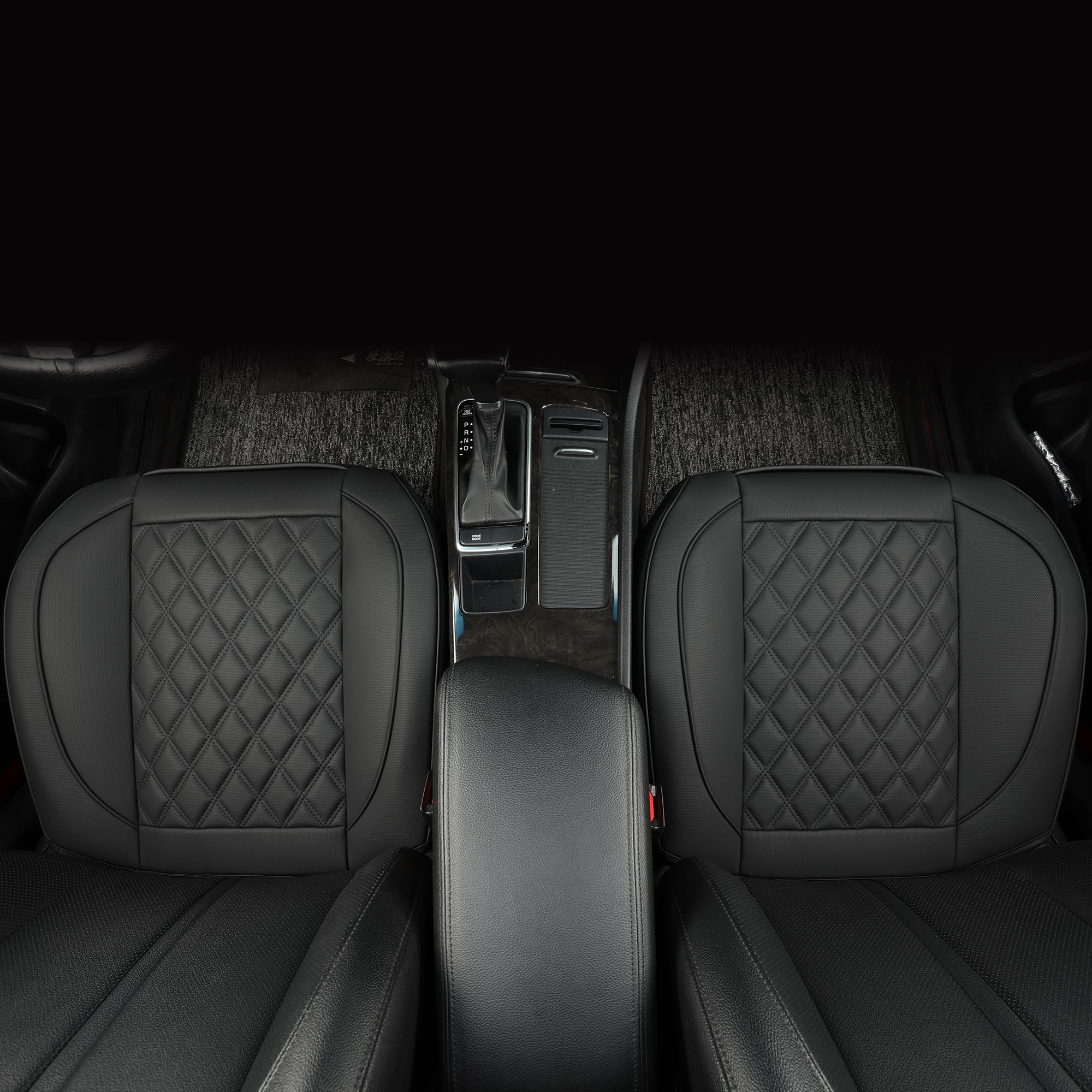 2 Pack Premium Leather Front Car Seat Covers - Waterproof Luxury Seat Protectors with Full Wrap Design for Sedan, Truck & SUV - Universal Fit for Most Vehicles - Perfect for Daily Commute & Road Trips (Black)