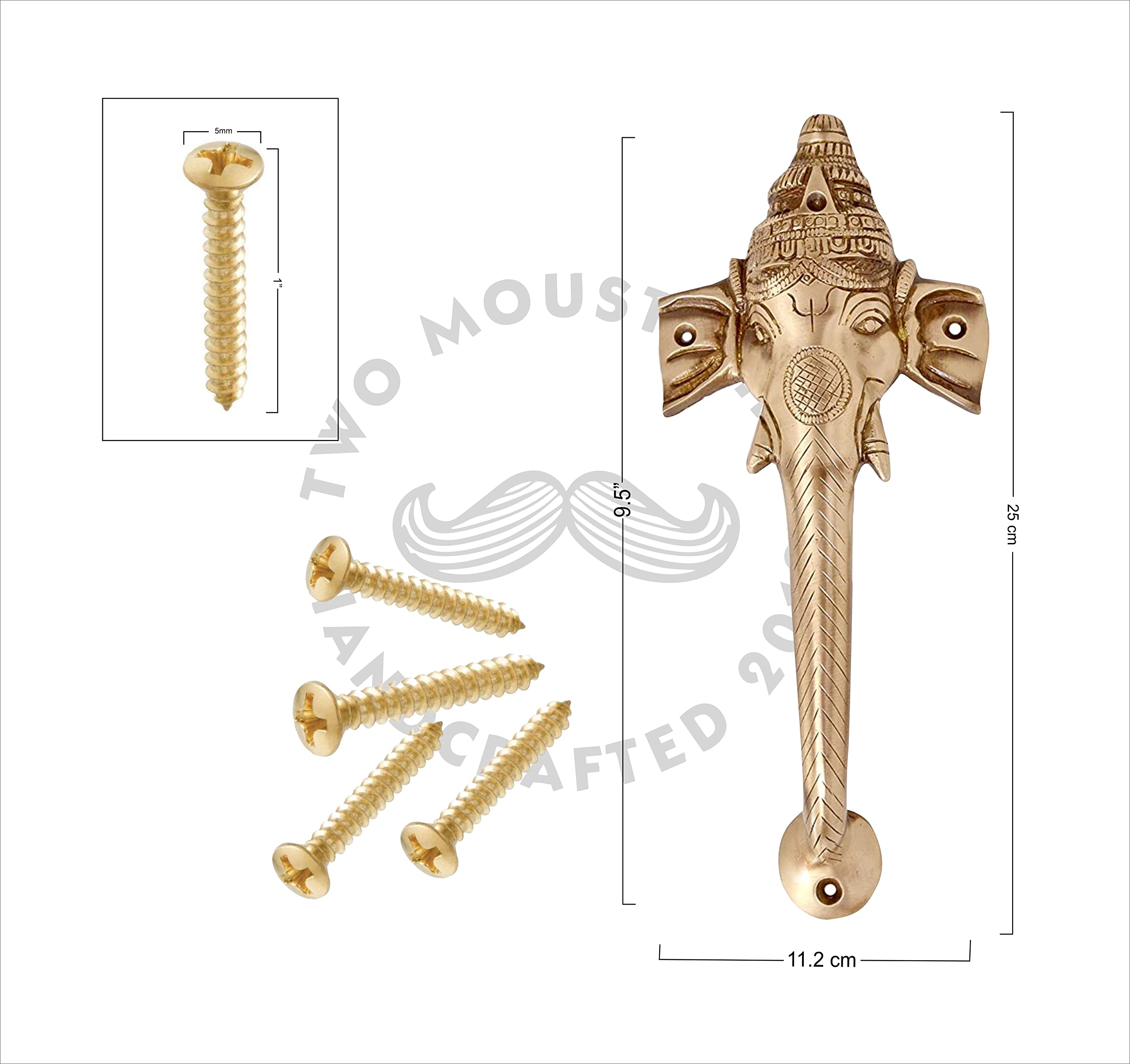 Handcrafted Brass Ganesha Door Handle - Elegant Hindu God Home Decor for Front Doors, Cabinets & Drawers - Perfect for Indian Style Interiors, Yoga Studios & Spiritual Spaces