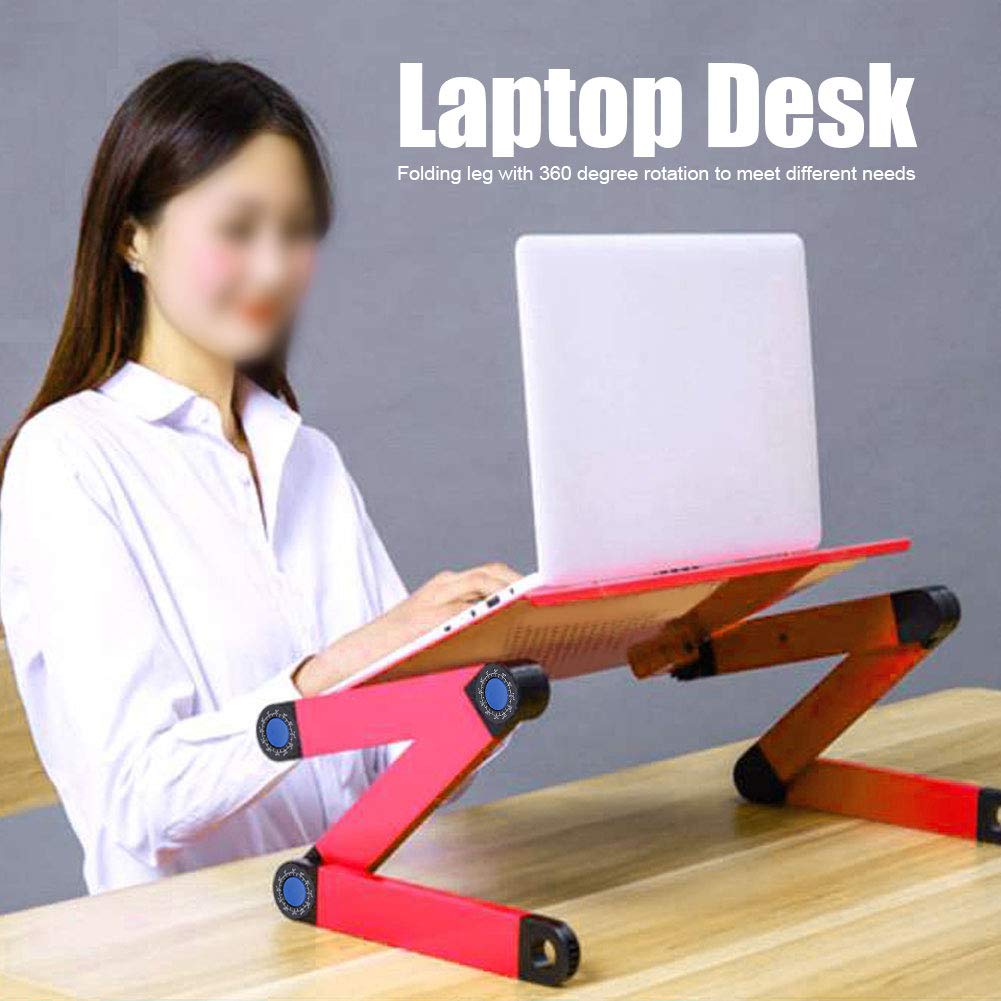 TOPINCN Aluminum Alloy Laptop Desk Stand - Adjustable Bed Table for Computer, Notebook & MacBook (Rose Gold) | Perfect for Home Office, Bedroom & Dorm Room Use