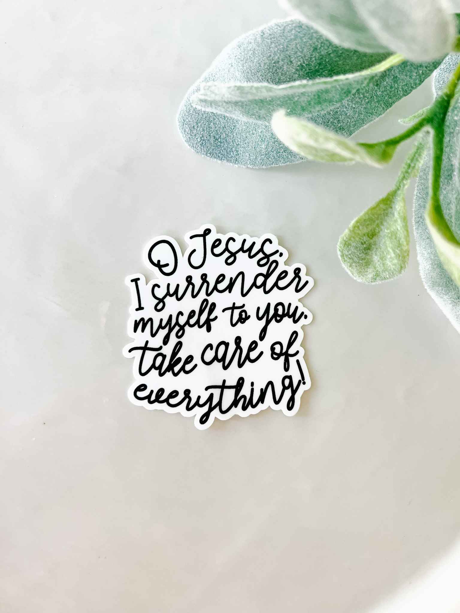 Surrender to Jesus Sticker - Christian Faith Decal for Cars, Laptops, Bibles - Perfect for Religious Gifts & Spiritual Inspiration