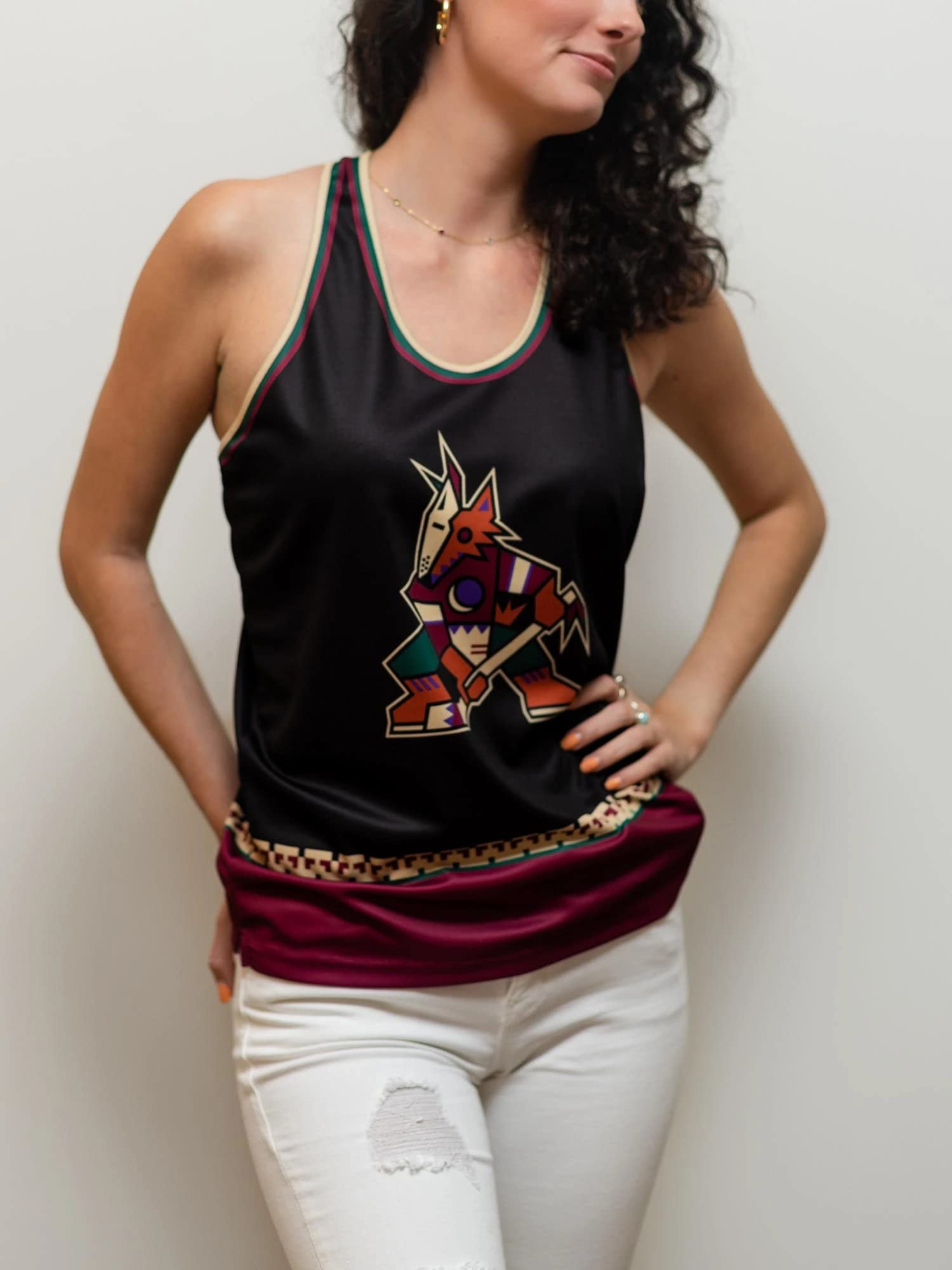 Arizona Coyotes Retro Alternate Women's Hockey Tank Top - Vintage NHL Hockey Jersey for Women - Perfect for Game Day, Sports Bars & Fan Events