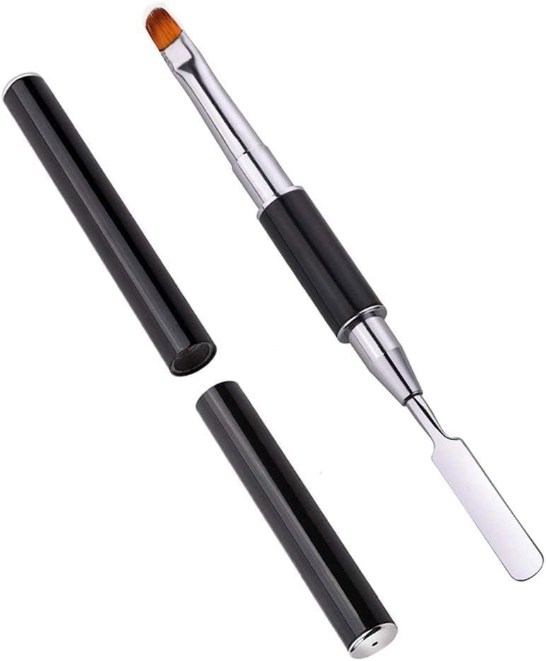 Dual-Ended Poly Gel Nail Brush & Picker - 2 in 1 Stainless Steel Nail Tool for Poly Gel, UV Gel & Acrylic Nails Extension (2-Pack) - Perfect for Salon Professionals & DIY Nail Art at Home