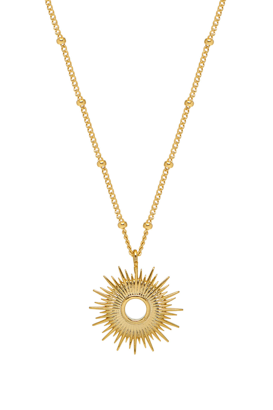 Stunning Sunburst Pendant Necklace for Women - 18K Gold Plated Layered Chain Jewelry - Perfect for Parties, Weddings & Everyday Elegance