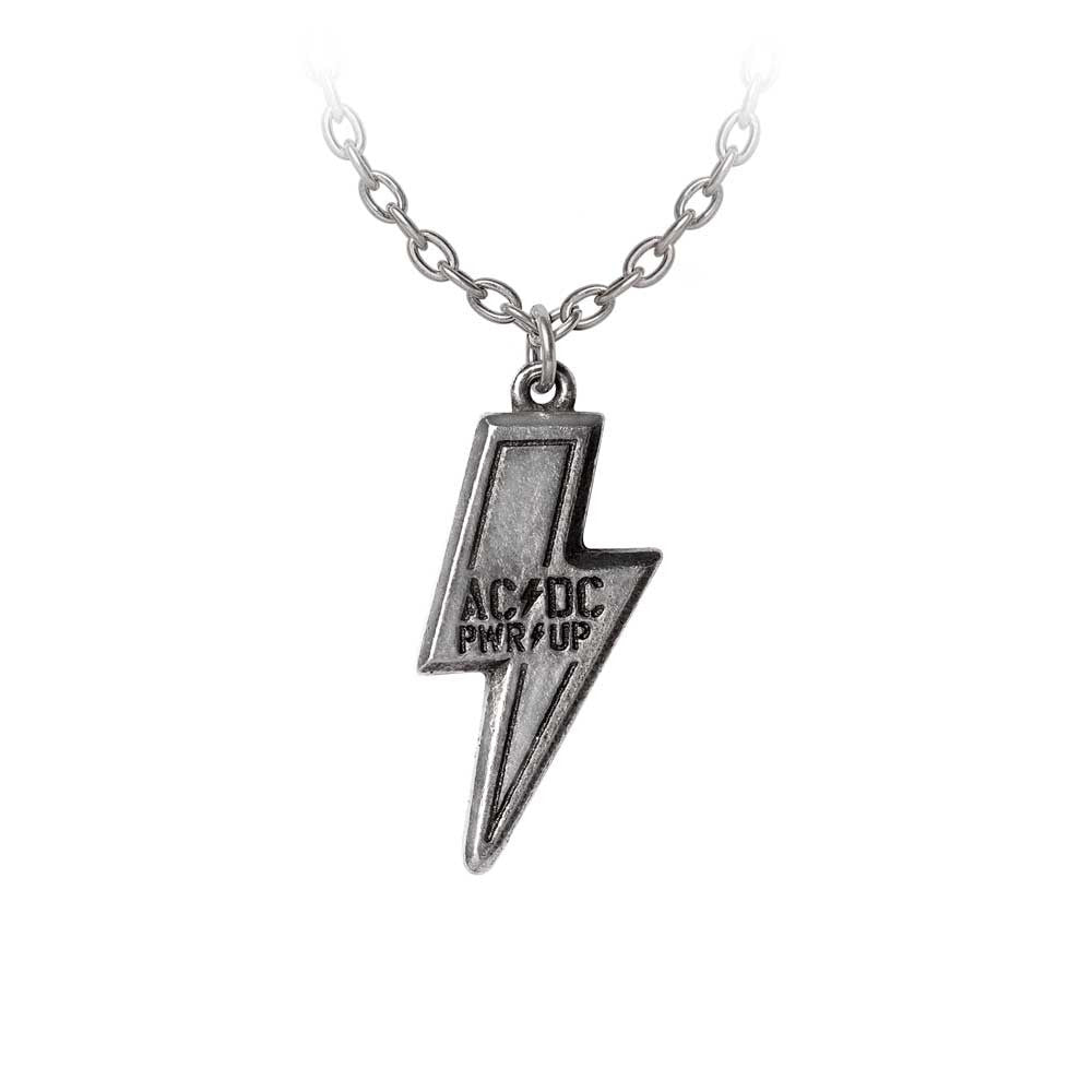 AC/DC PWR/UP Flash Logo Pendant Necklace - Official Band Merchandise for Rock Music Fans - Perfect for Concerts, Gifts & Rock Fashion