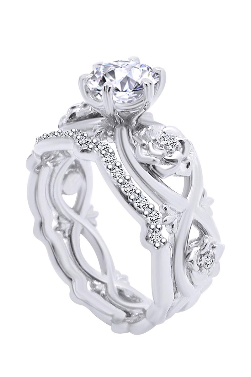 0.97 Carat Round Natural Diamond Engagement Ring 14K Solid Gold - Promise Ring for Women, Wedding Proposal, Anniversary Gift