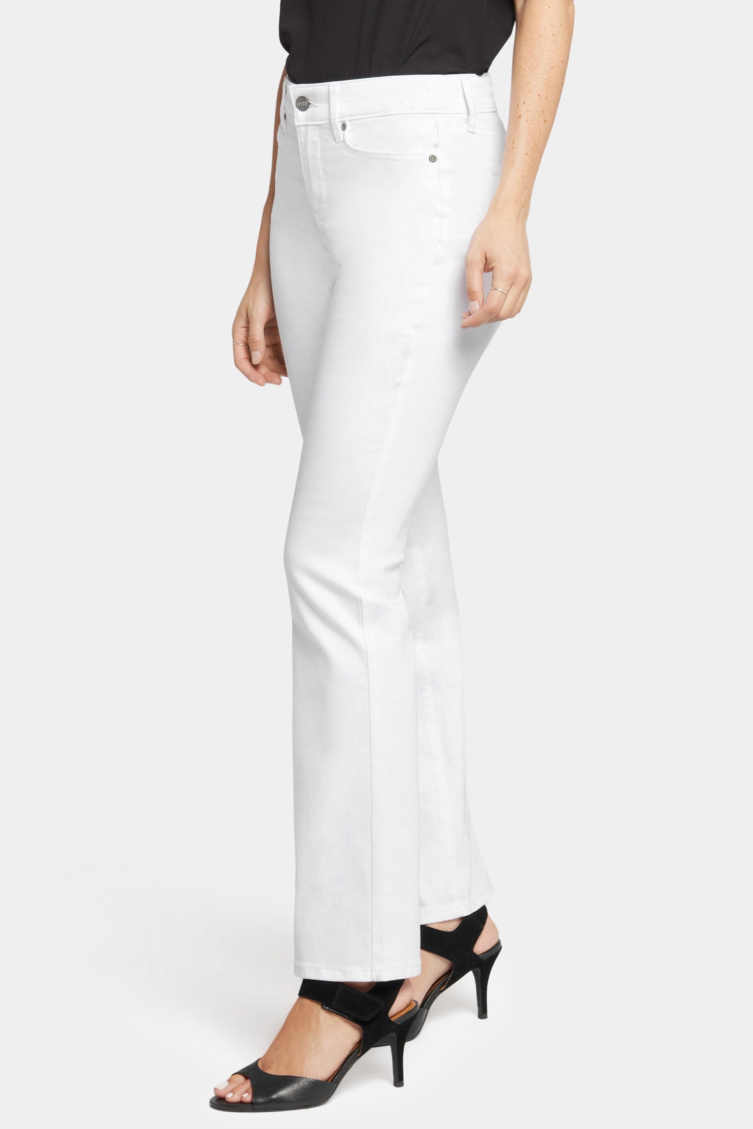 Ellison Straight Jeans for Women - High Waist Slim Fit Stretch Denim Pants in Optic White | Perfect for Casual Wear, Office & Date Nights