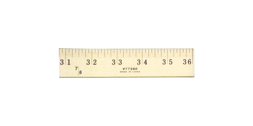 Charles Leonard 36 Inch Wooden Yardstick Ruler with Inches & 1/8 Yard Measurements - Natural Wood Measuring Stick (Model 77560) - Perfect for DIY Projects, Home Improvement & School Use