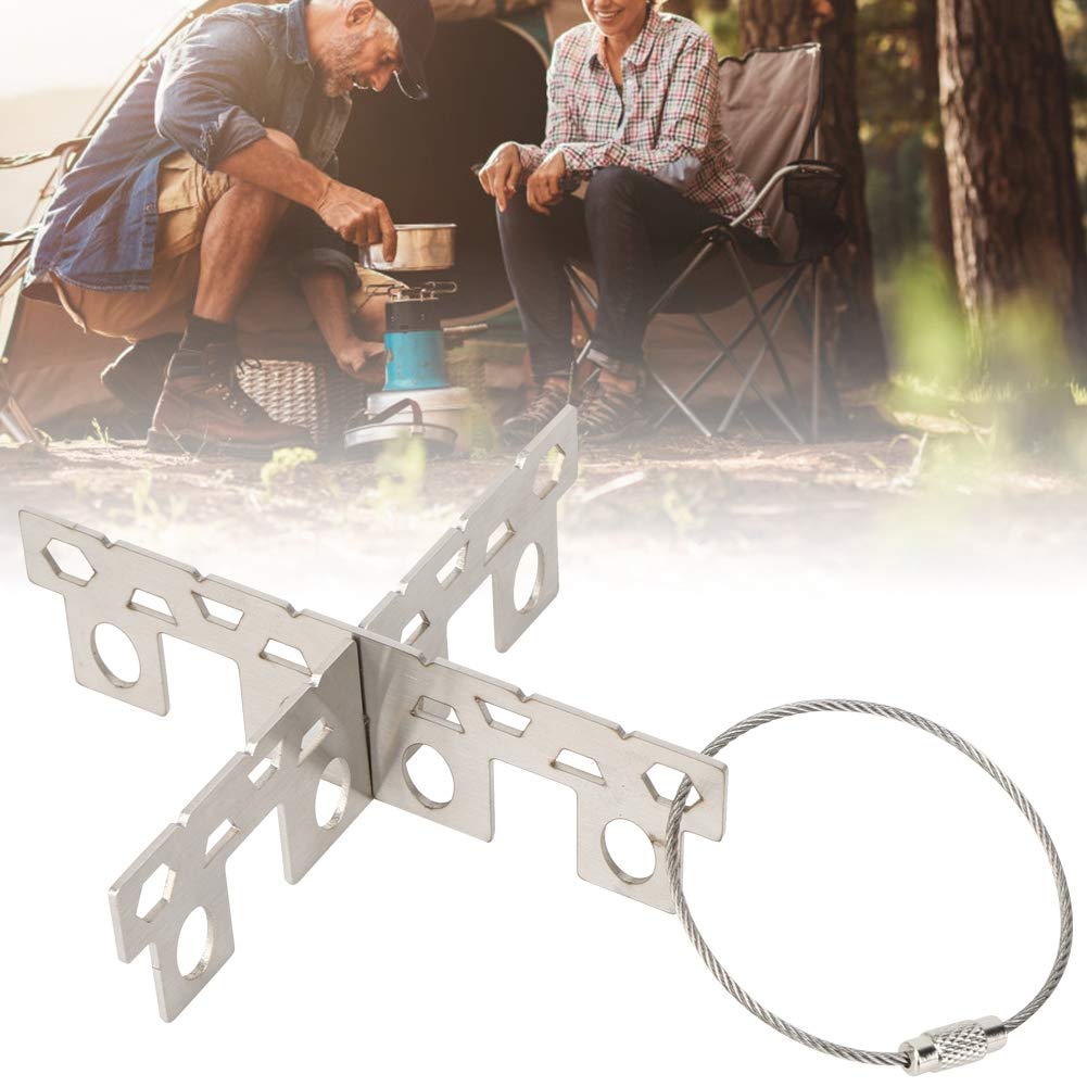 Portable Outdoor Picnic Alcohol Stove Cross Stand - Stainless Steel Liquid & Solid Fuel Rack Bracket Holder for Camping, Hiking & Backpacking - Compact Support for Alcohol Stoves & Burners