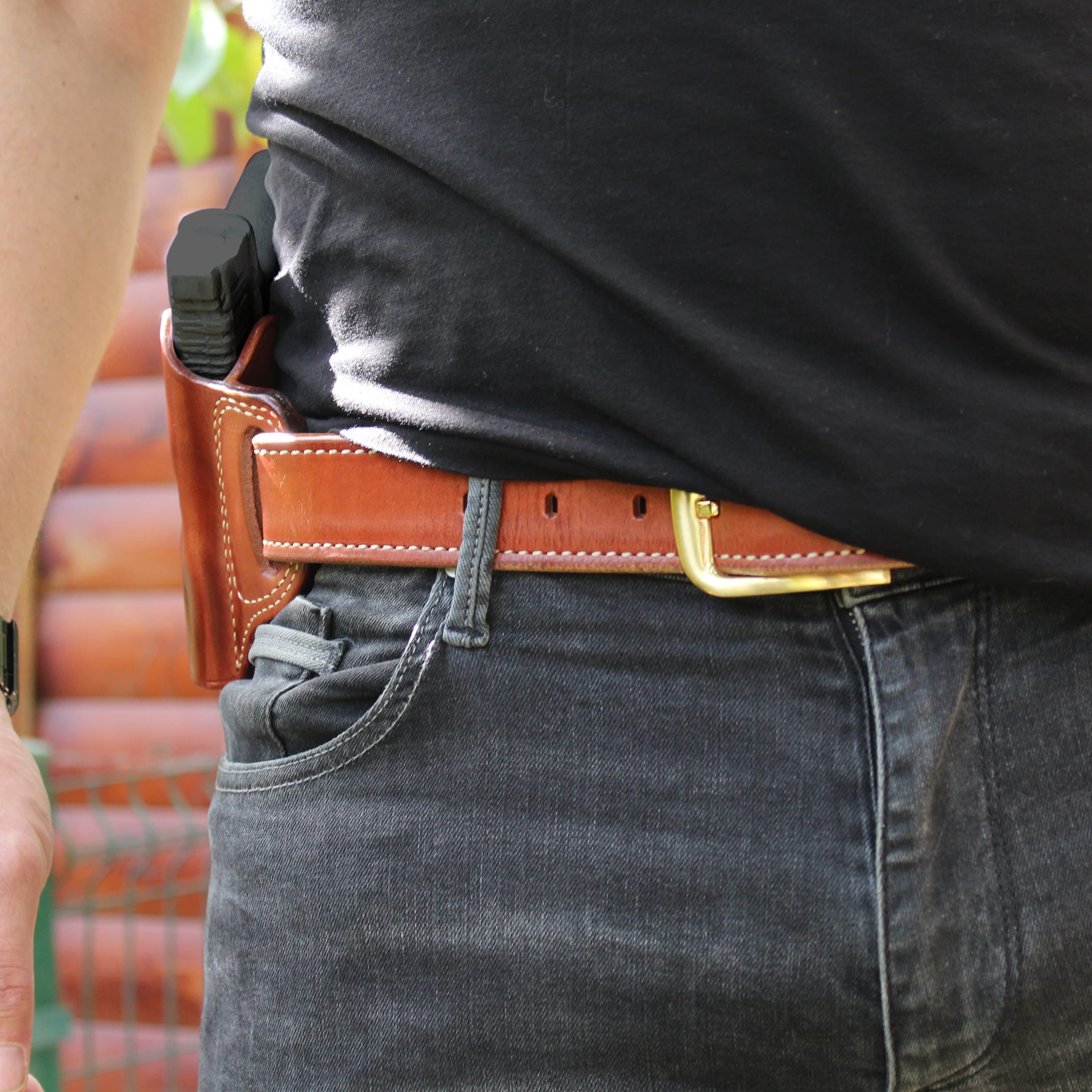 Premium Leather Pancake OWB Belt Holster for Diamondback AM2 9mm 3.5