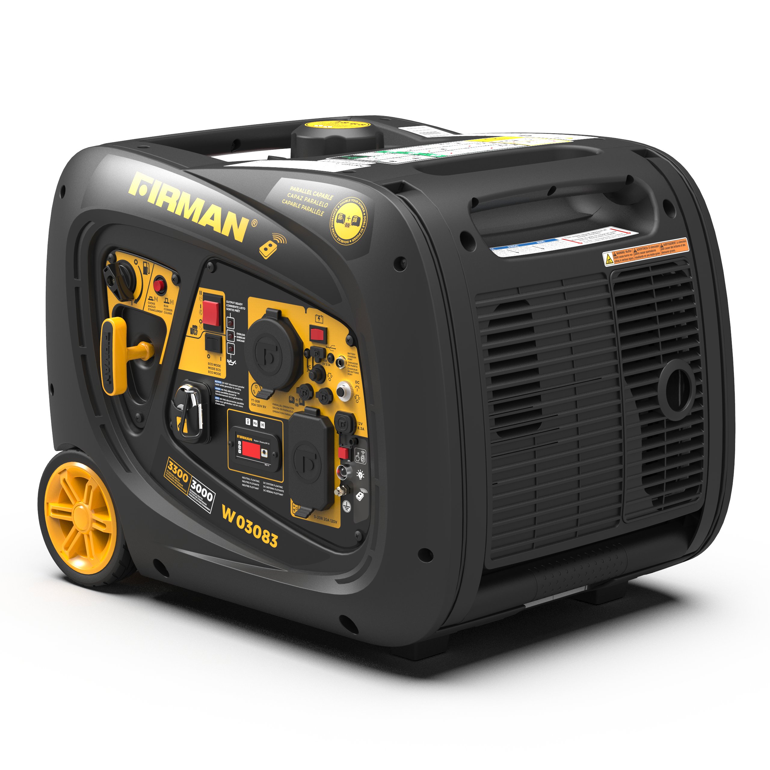 3300W Portable Inverter Gas Generator with Recoil Start - Quiet, Reliable Power for Camping, RV Trips & Emergency Backup