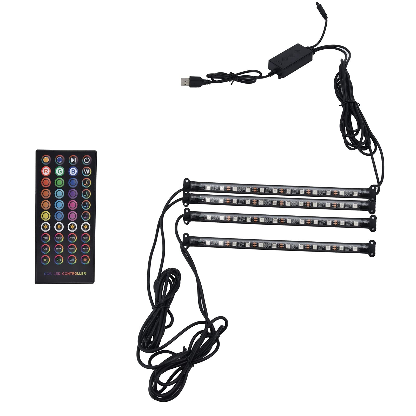 RGBW High-Brightness LED Strip Lights with USB Power Supply - Smart Ambient Lighting for Home, Party, Bar, KTV & Bedroom | Music Sync & Mood Lighting
