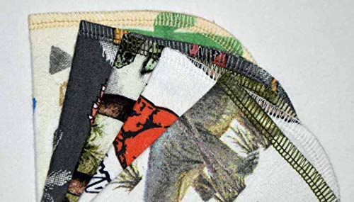 Dinosaur Printed 1-Ply Flannel Baby Wipes 8x8 Inches | Soft & Absorbent | Made in USA | Perfect for Diaper Changes, Nursery Care & Toddler Cleanup