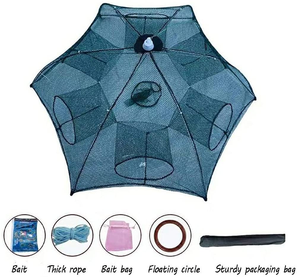 Magic Kreytrap Automatic Foldable Fishing Trap Net - Portable Umbrella Bait Trap for Catching Fish, Eels, Crabs, Lobsters, Minnows & Shrimp | Ideal for Freshwater, Saltwater & Ice Fishing