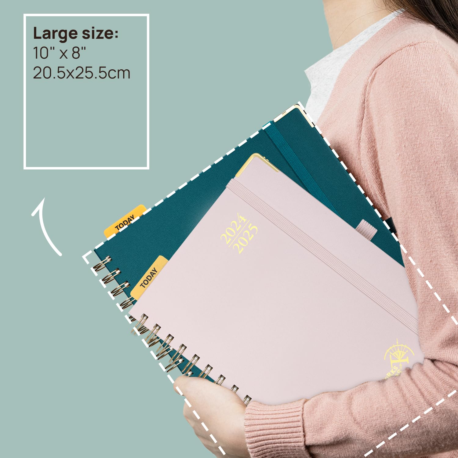 POPRUN 2024-2025 Monthly Planner - 18 Month Spiral Bound Calendar (July 2024 to December 2025) - 8