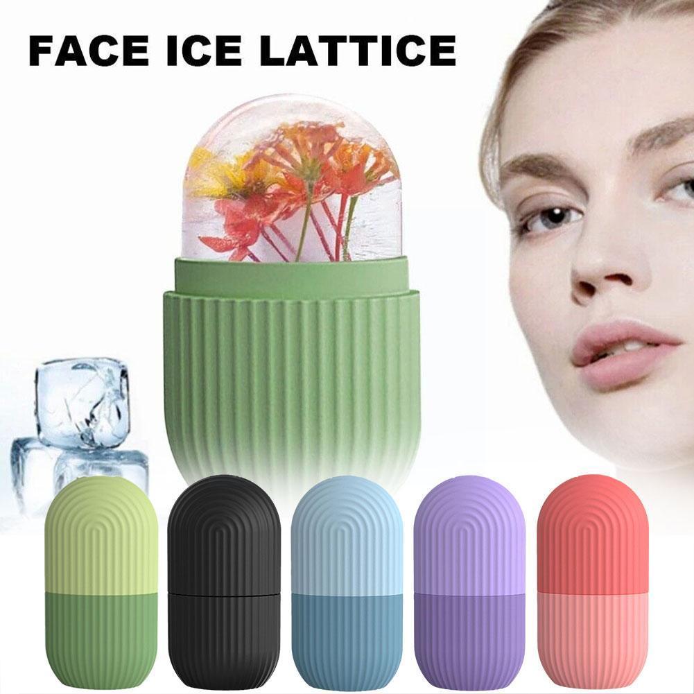 Cooling Silicone Ice Cube Face Massager for Puffiness & Wrinkles - Skin Tightening & Soothing Facial Treatment at Home or Spa