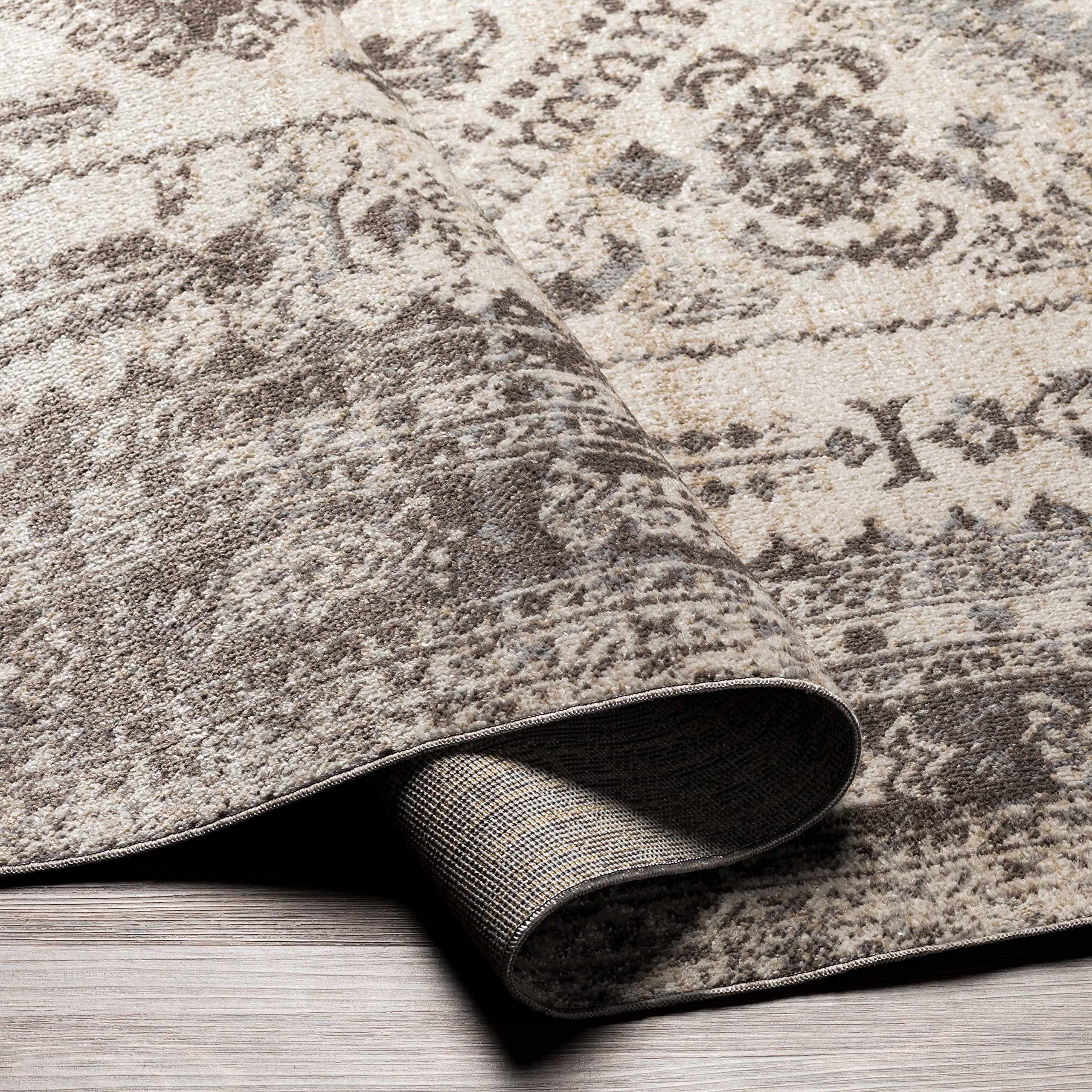 Hauteloom Ladybrand Washable Area Rug for Living Room & Bedroom - Soft Brown & Gray Modern Rug - 7'10