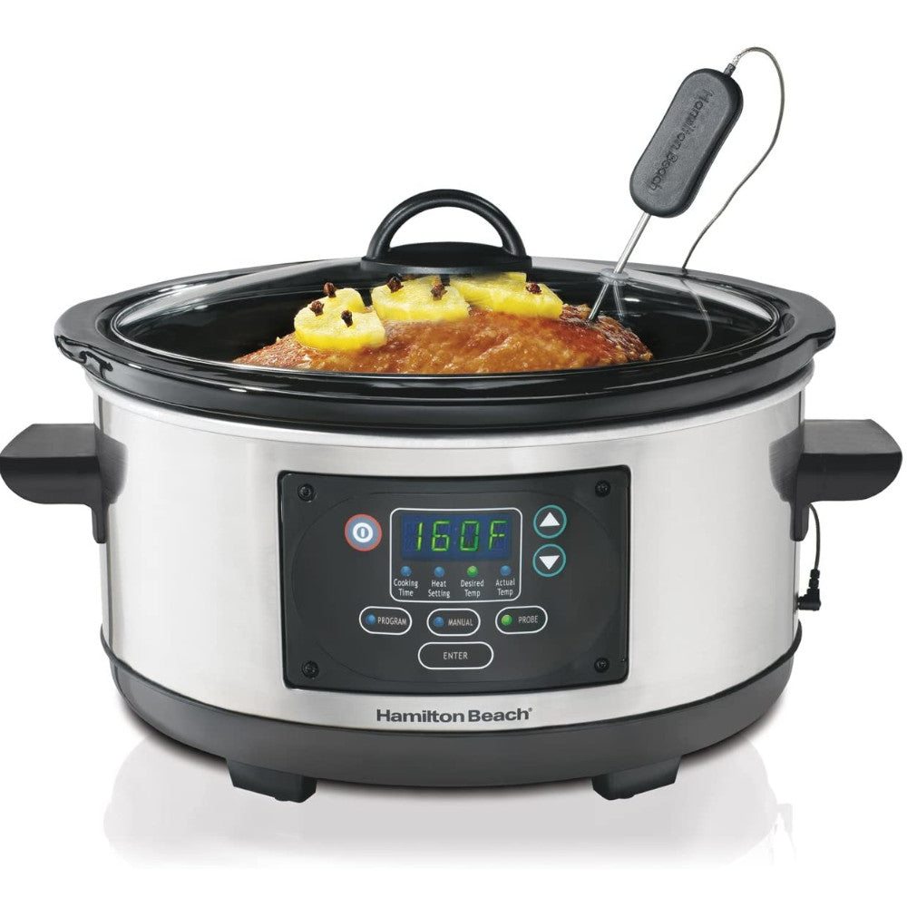 Hamilton Beach 33958C 5-Quart Set & Forget Slow Cooker - Perfect for Soups, Stews, and Family Dinners