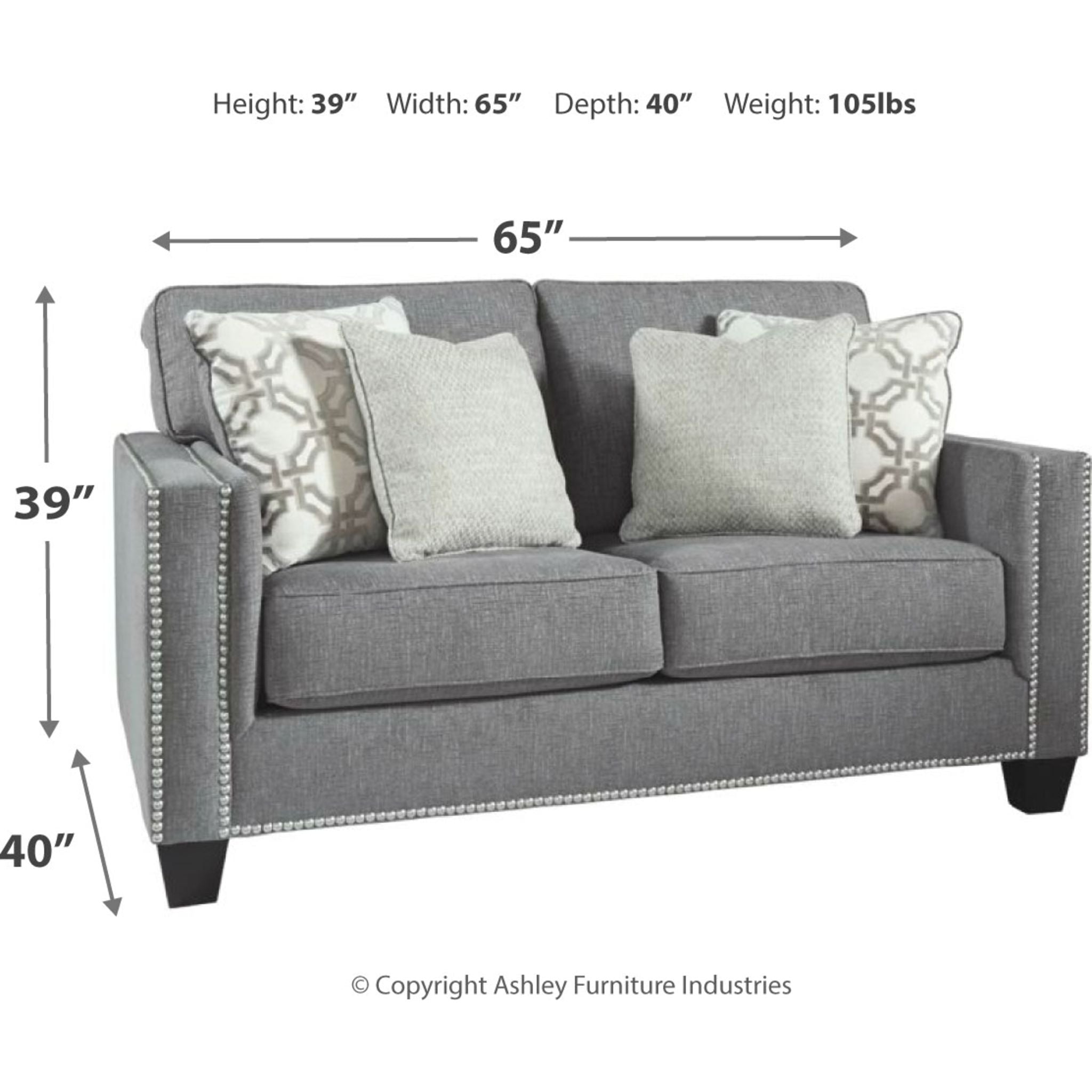 Barrali Loveseat Sofa - Modern 2-Seater Couch with Comfortable Cushions in Soft Gray (Fog) - Perfect for Living Room, Apartment, or Small Space Decor