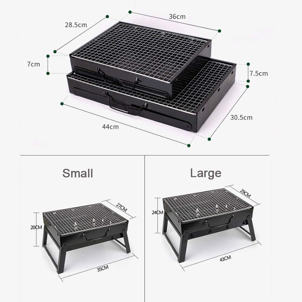 Portable Folding Lightweight BBQ Charcoal Grill - Small Outdoor Cooking Grill for Camping, Hiking, Picnics & Backyard Barbecues | Compact & Easy to Carry