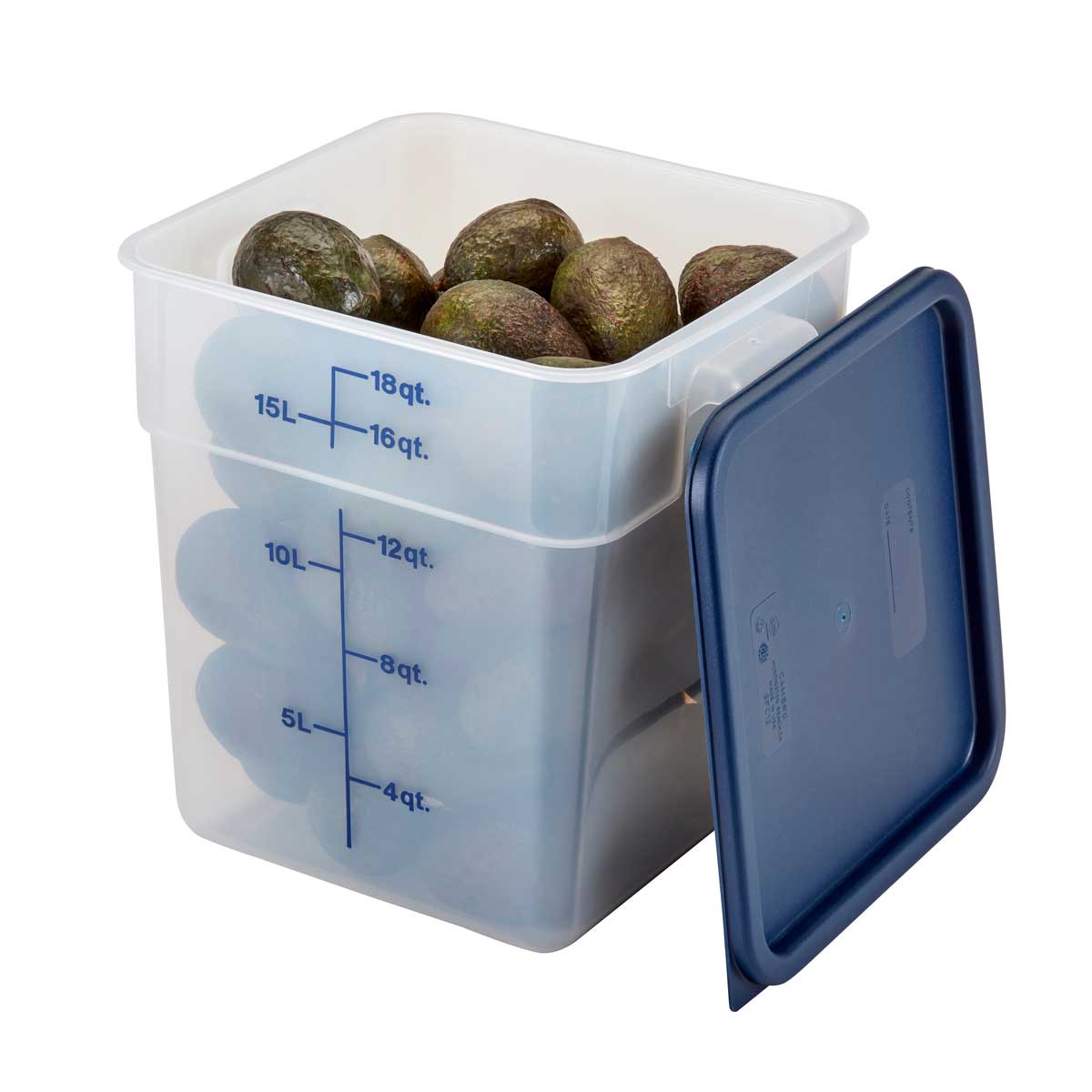 Cambro 18SFSPP190 18 Qt Clear Square Food Storage Container with Lid - Perfect for Restaurant, Catering, and Home Kitchen Organization