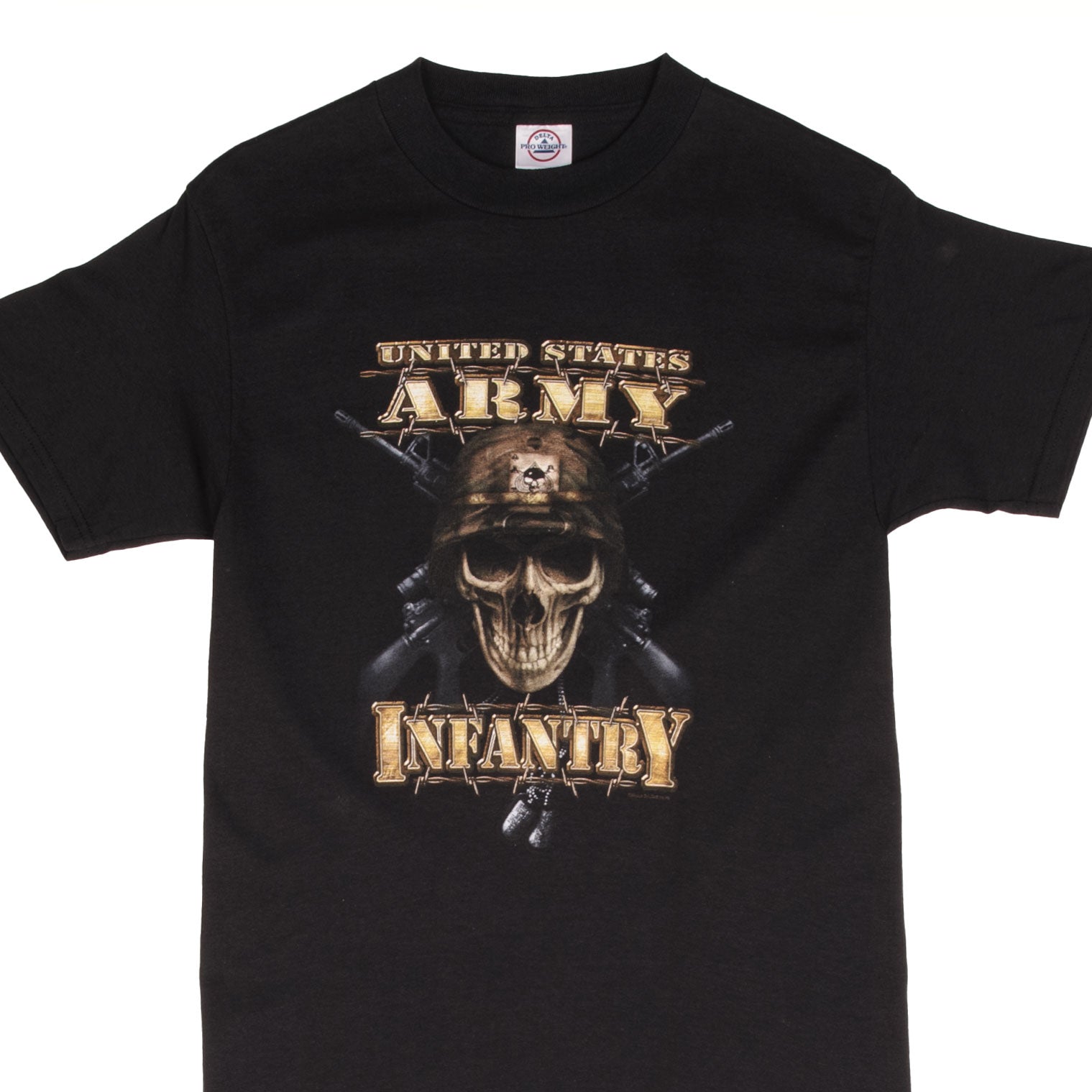 Vintage US Army Infantry 2000s Graphic Tee Shirt - Small Size (NOS) - Military Style Casual Wear for Men, Retro Army T-Shirt for Collectors & History Enthusiasts