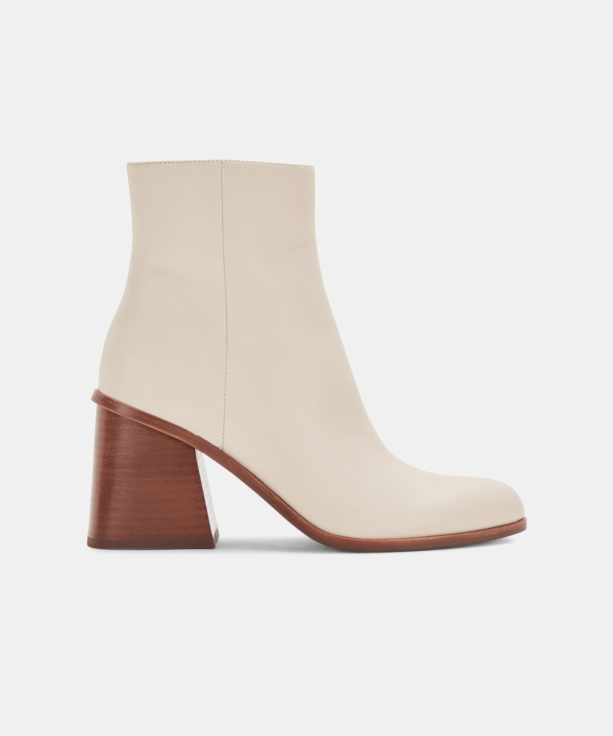 TERRIE Women's Ivory Leather Booties - Stylish Ankle Boots for Fall & Winter Fashion | Perfect for Casual Outfits, Office Wear & Date Nights